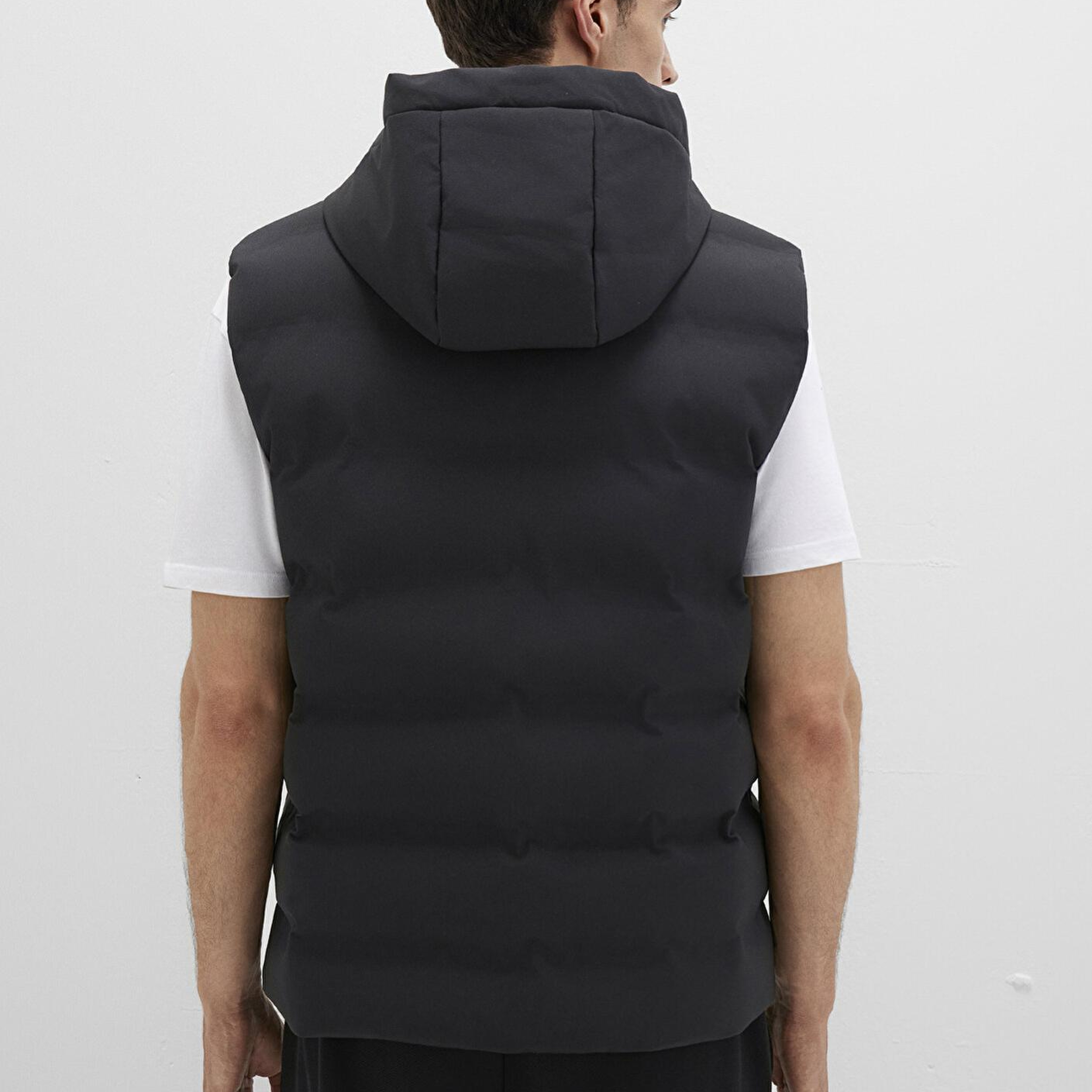 Mavi Kapüşonlu Siyah Şişme Yelek Regular Fit / Normal Kesim 0110619-71379