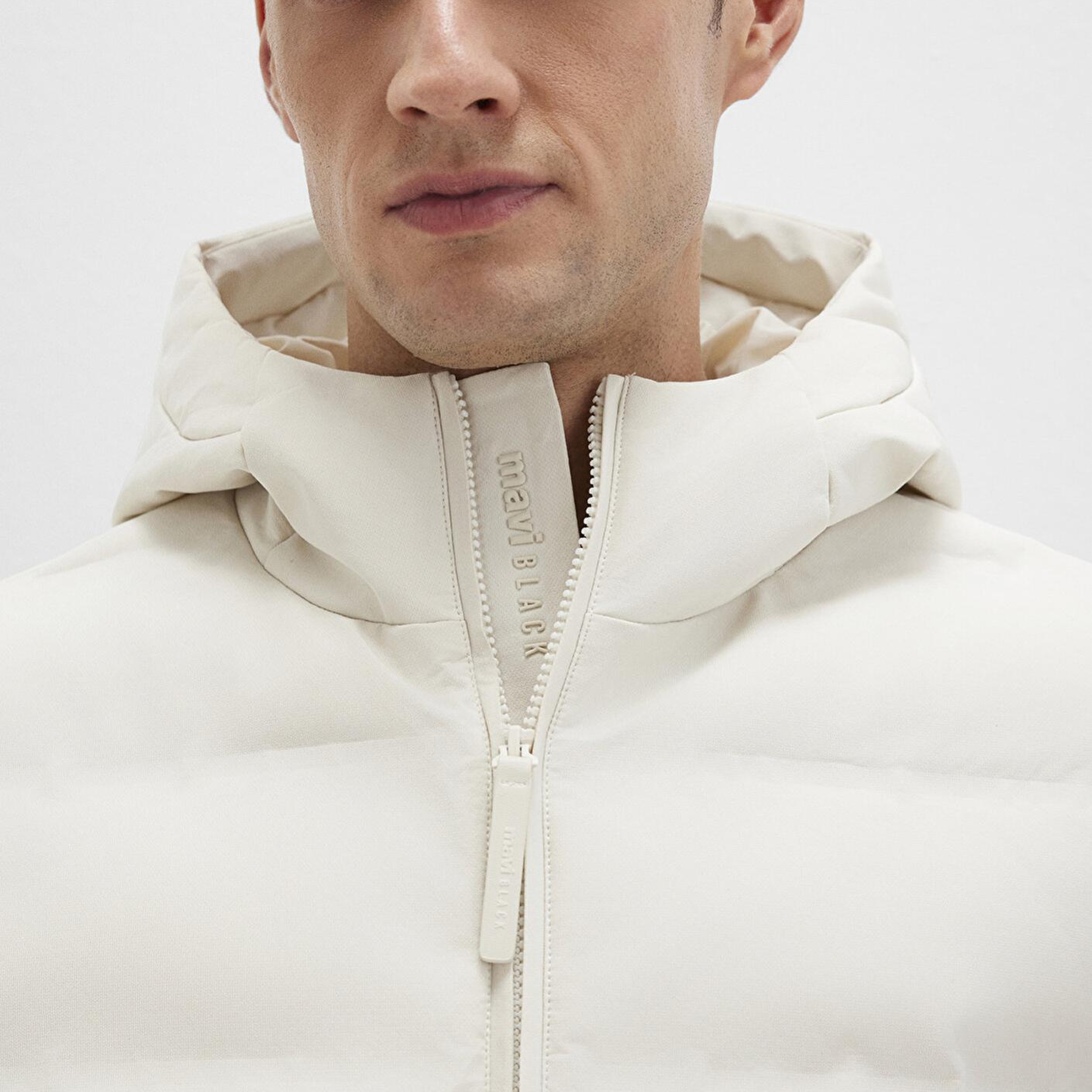 Mavi Kapüşonlu Ekru Şişme Yelek Regular Fit / Normal Kesim 0110619-70134