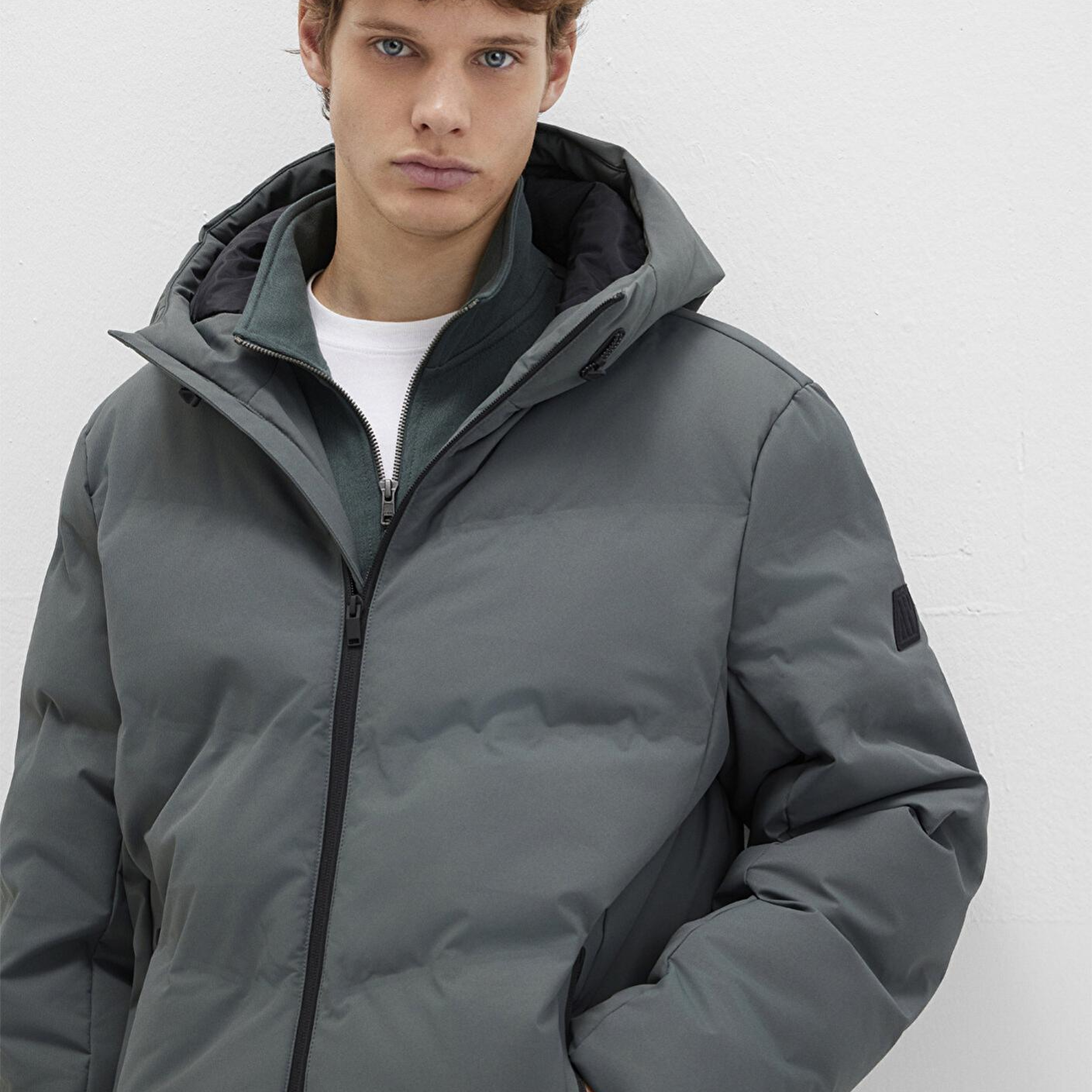 Mavi Su İtici Kapüşonlu Yeşil Şişme Mont 0110651-71598