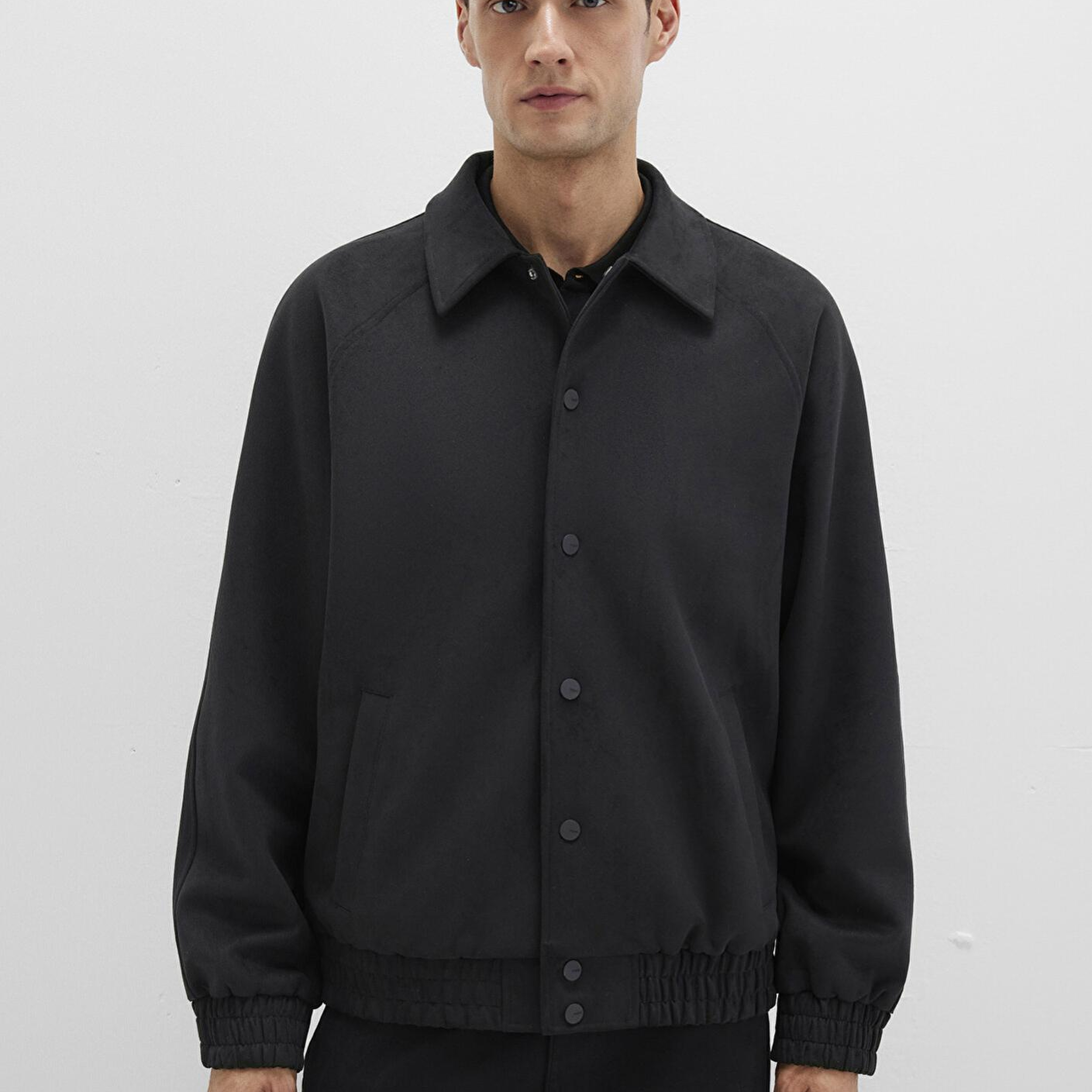 Mavi Siyah Bomber Suni Süet Ceket Loose Fit / Bol Rahat Kesim 0110649-71379