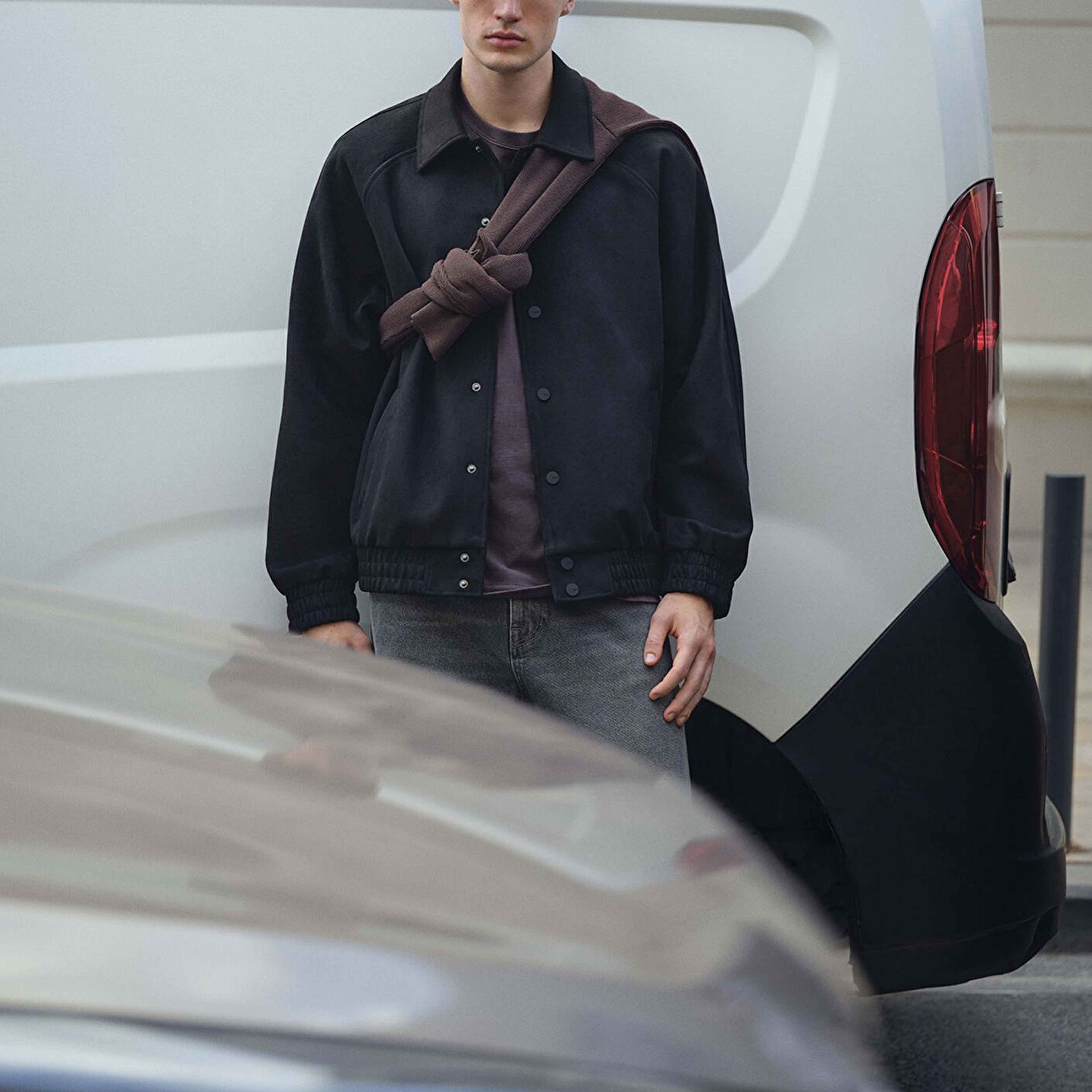 Mavi Siyah Bomber Suni Süet Ceket Loose Fit / Bol Rahat Kesim 0110649-71379