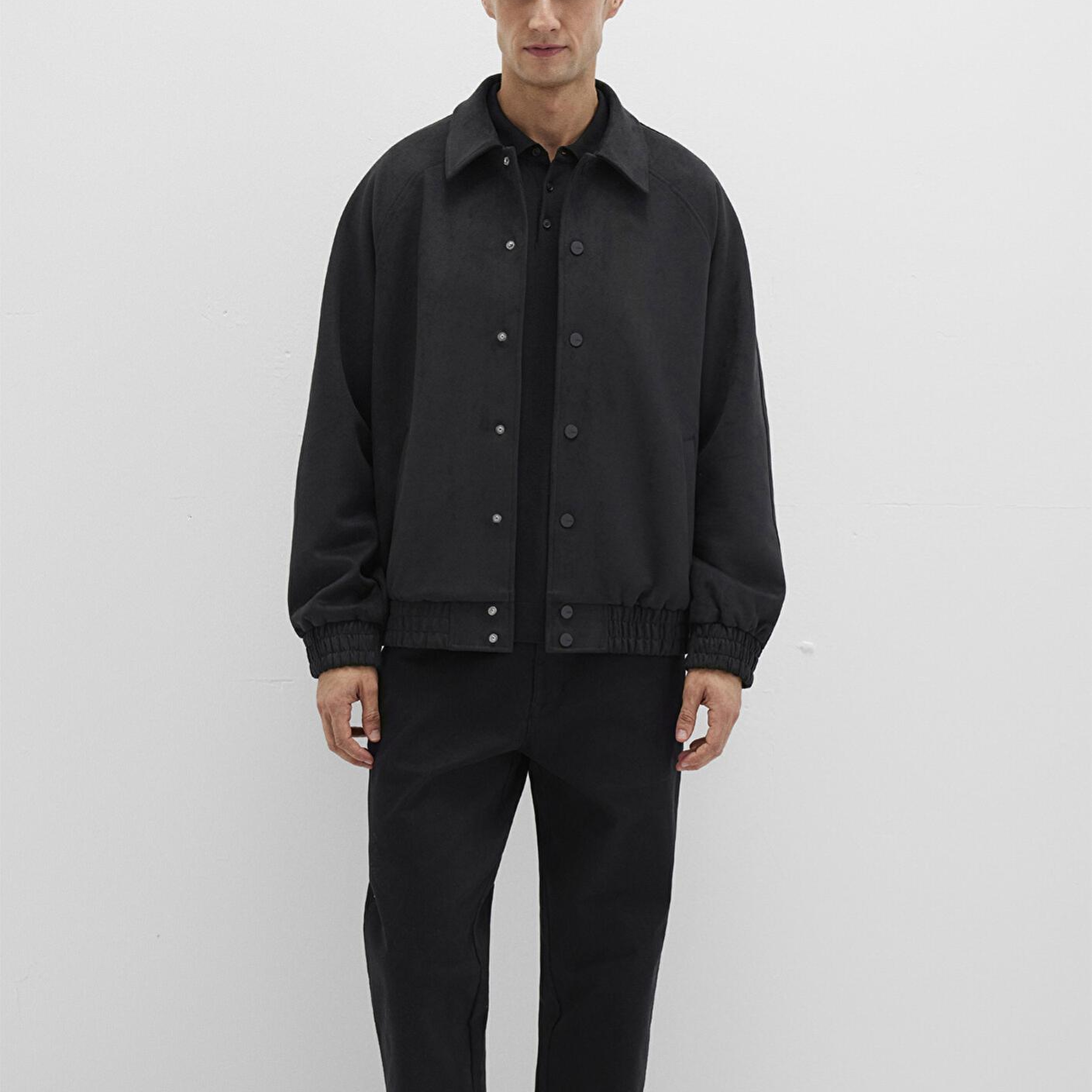 Mavi Siyah Bomber Suni Süet Ceket Loose Fit / Bol Rahat Kesim 0110649-71379