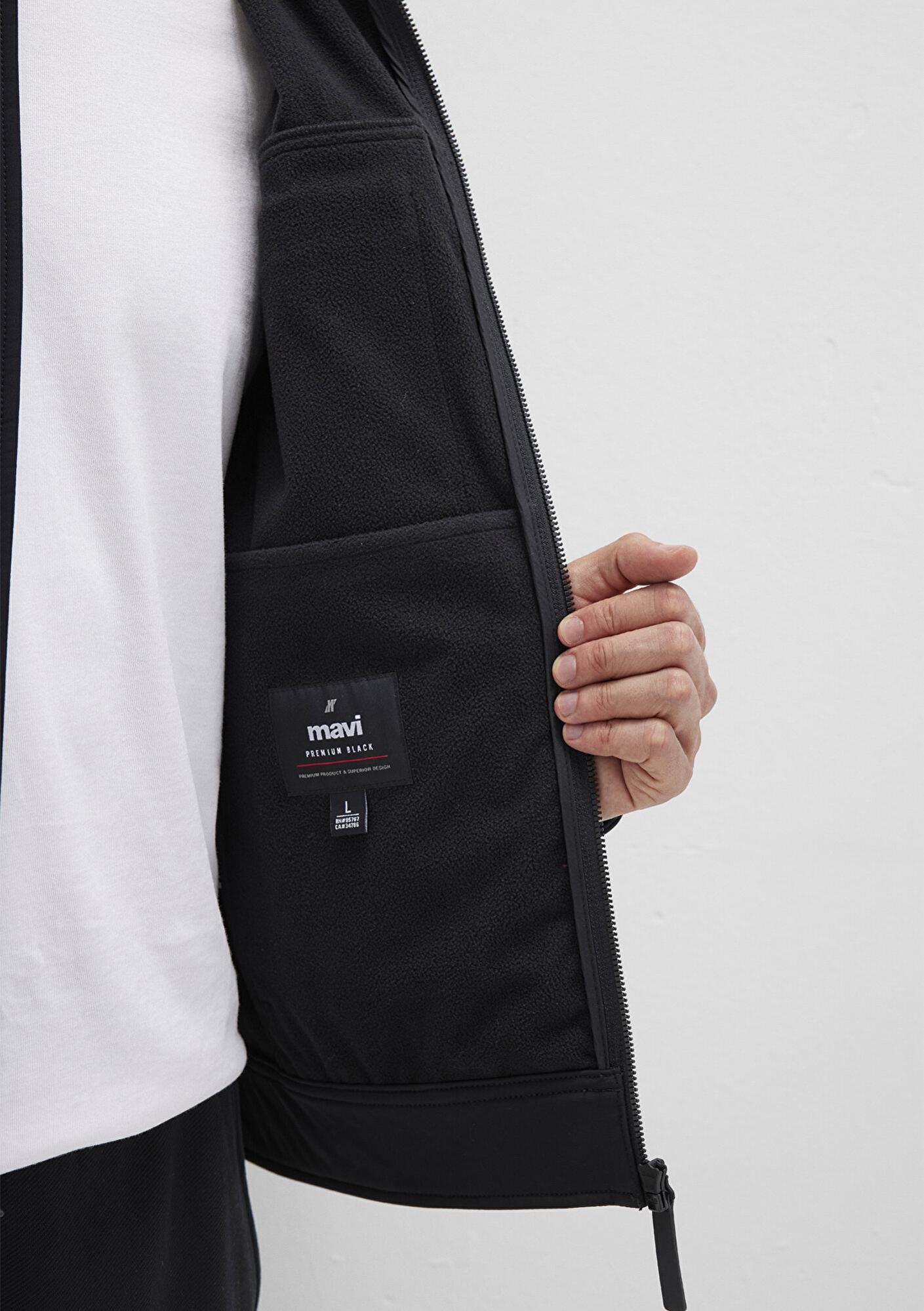 Mavi Cep Detaylı Siyah Ceket Regular Fit / Normal Kesim 0110646-71379