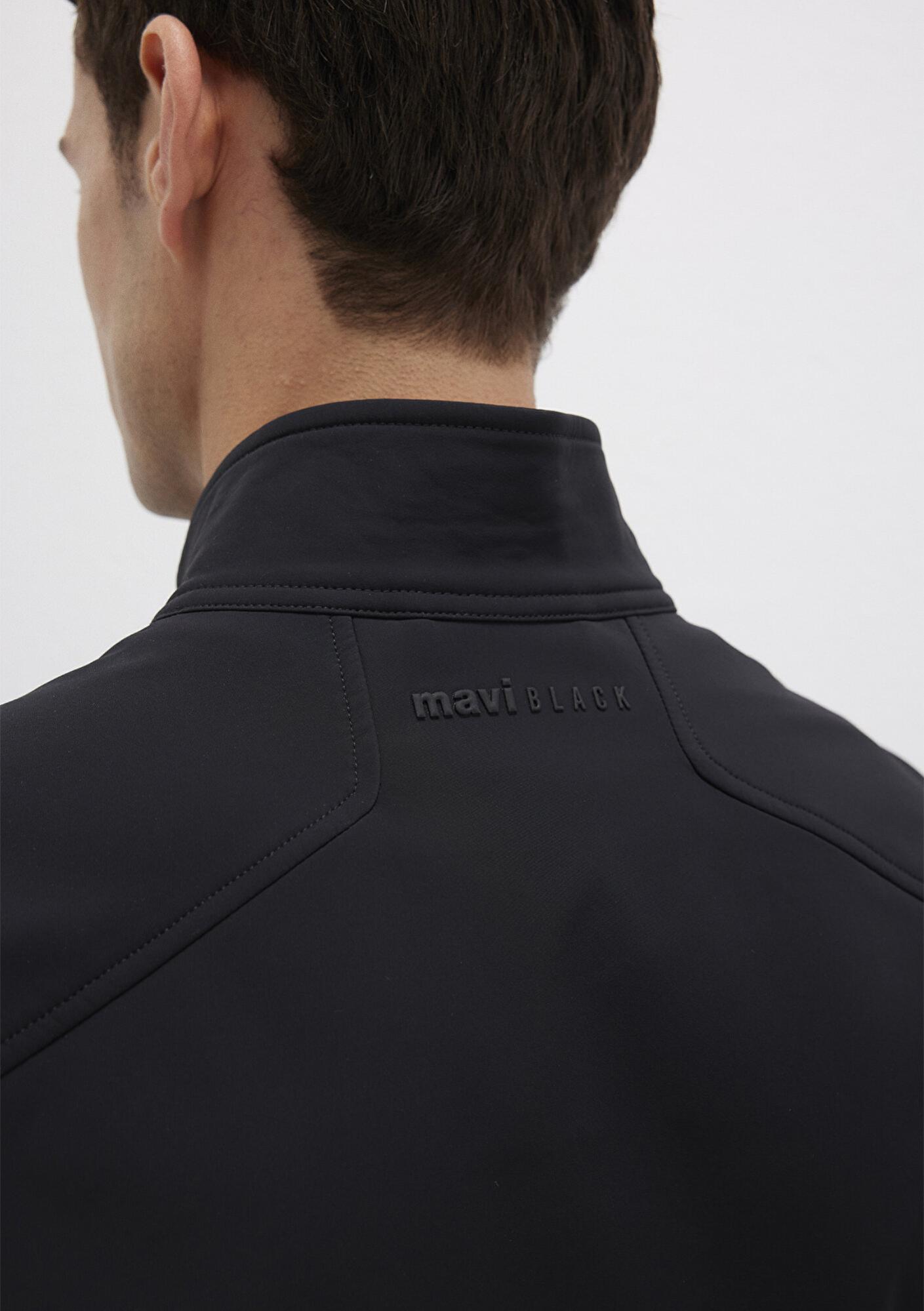 Mavi Cep Detaylı Siyah Ceket Regular Fit / Normal Kesim 0110646-71379