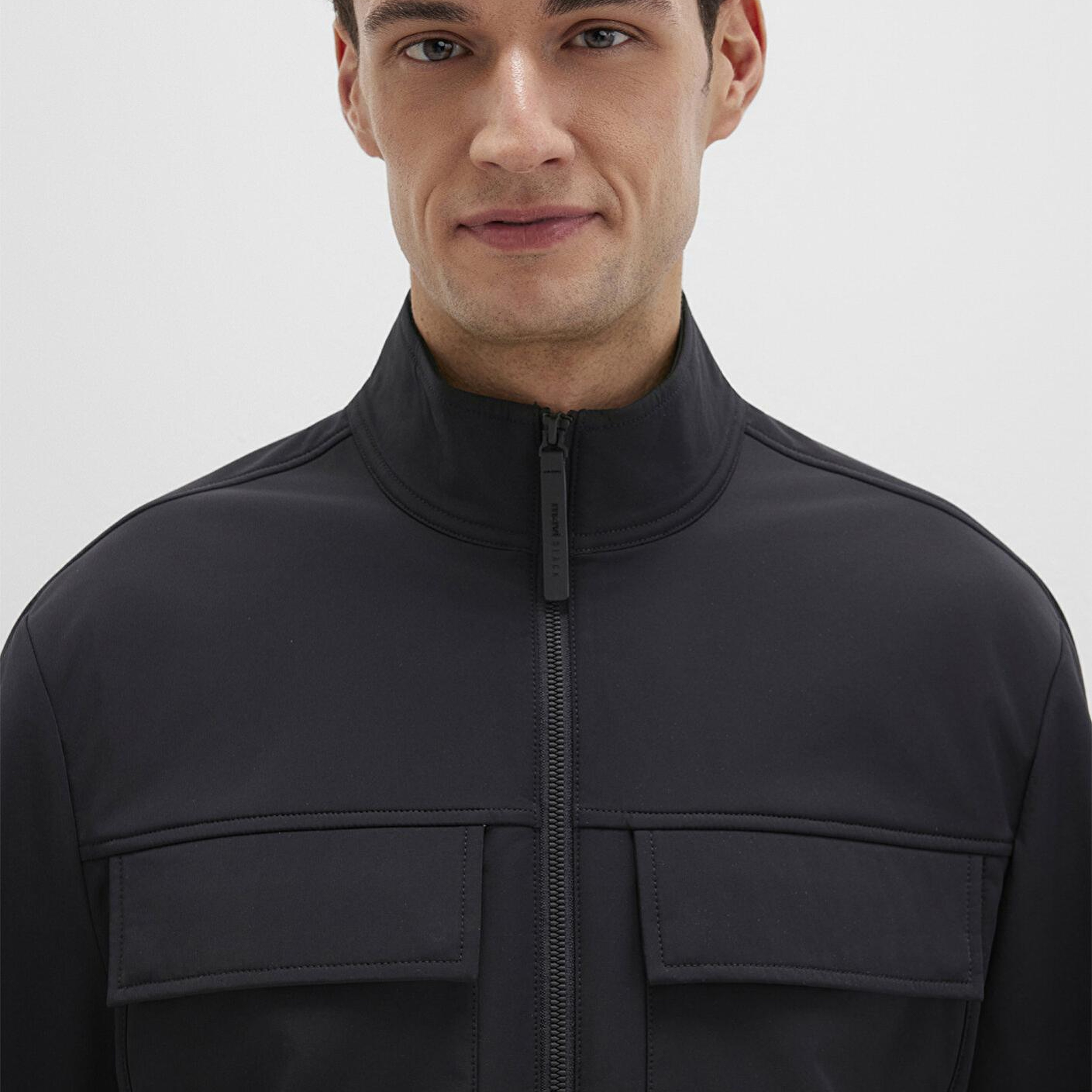 Mavi Cep Detaylı Siyah Ceket Regular Fit / Normal Kesim 0110646-71379