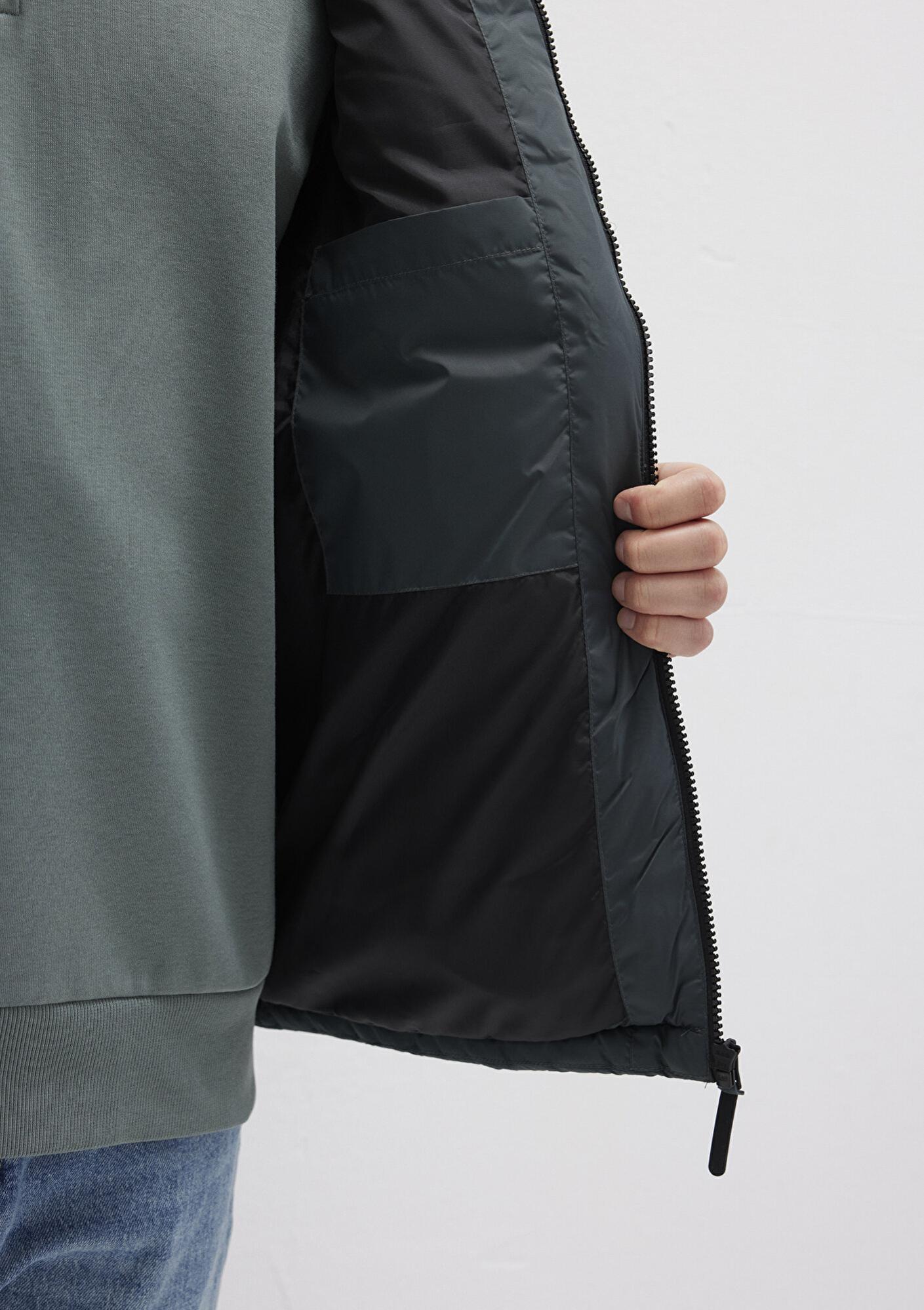 Mavi Kapüşonlu Yeşil Şişme Yelek Regular Fit / Normal Kesim 0110604-71598