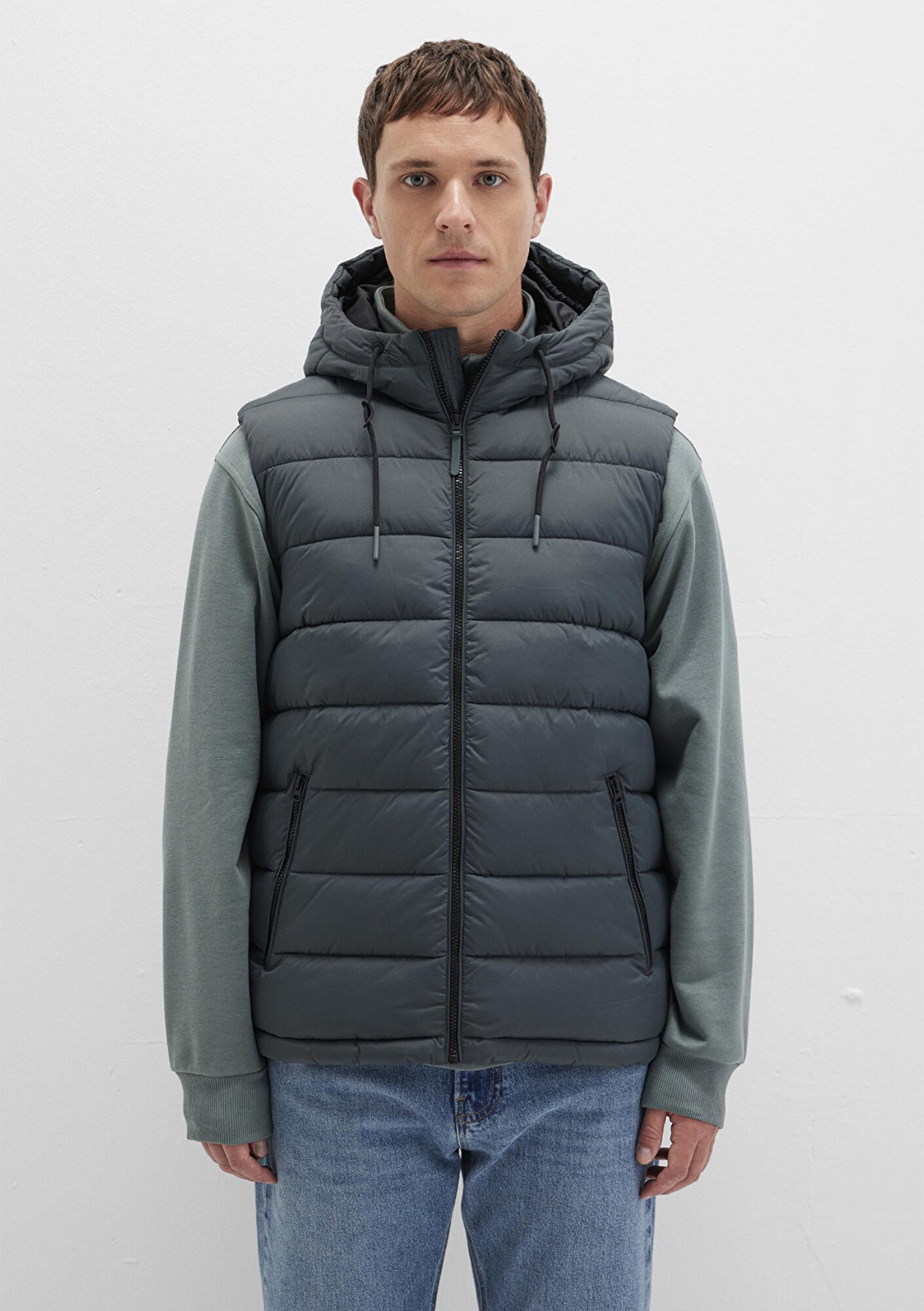 Mavi Kapüşonlu Yeşil Şişme Yelek Regular Fit / Normal Kesim 0110604-71598