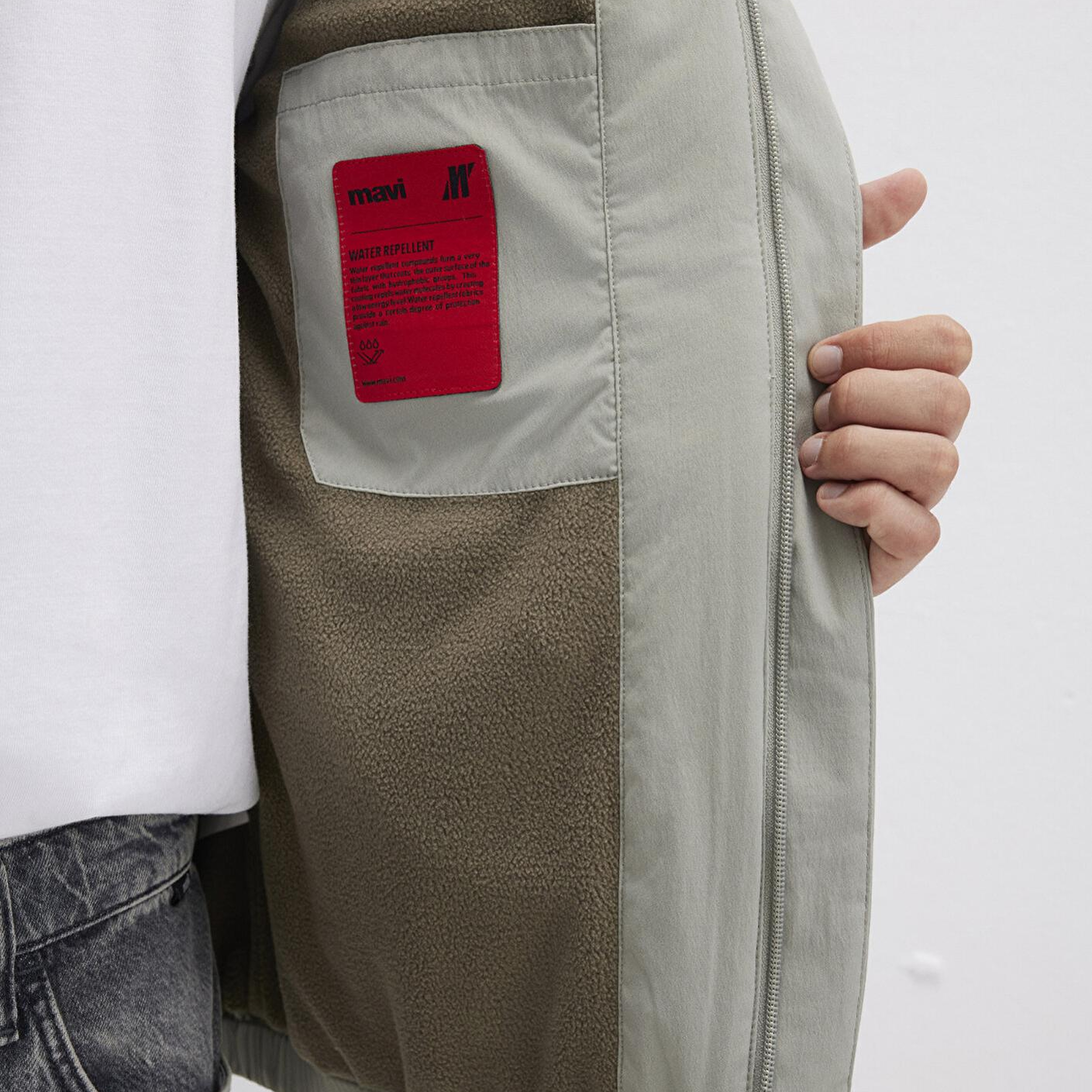 Mavi Su İtici Kapüşonlu Yeşil Mont 0110614-71484