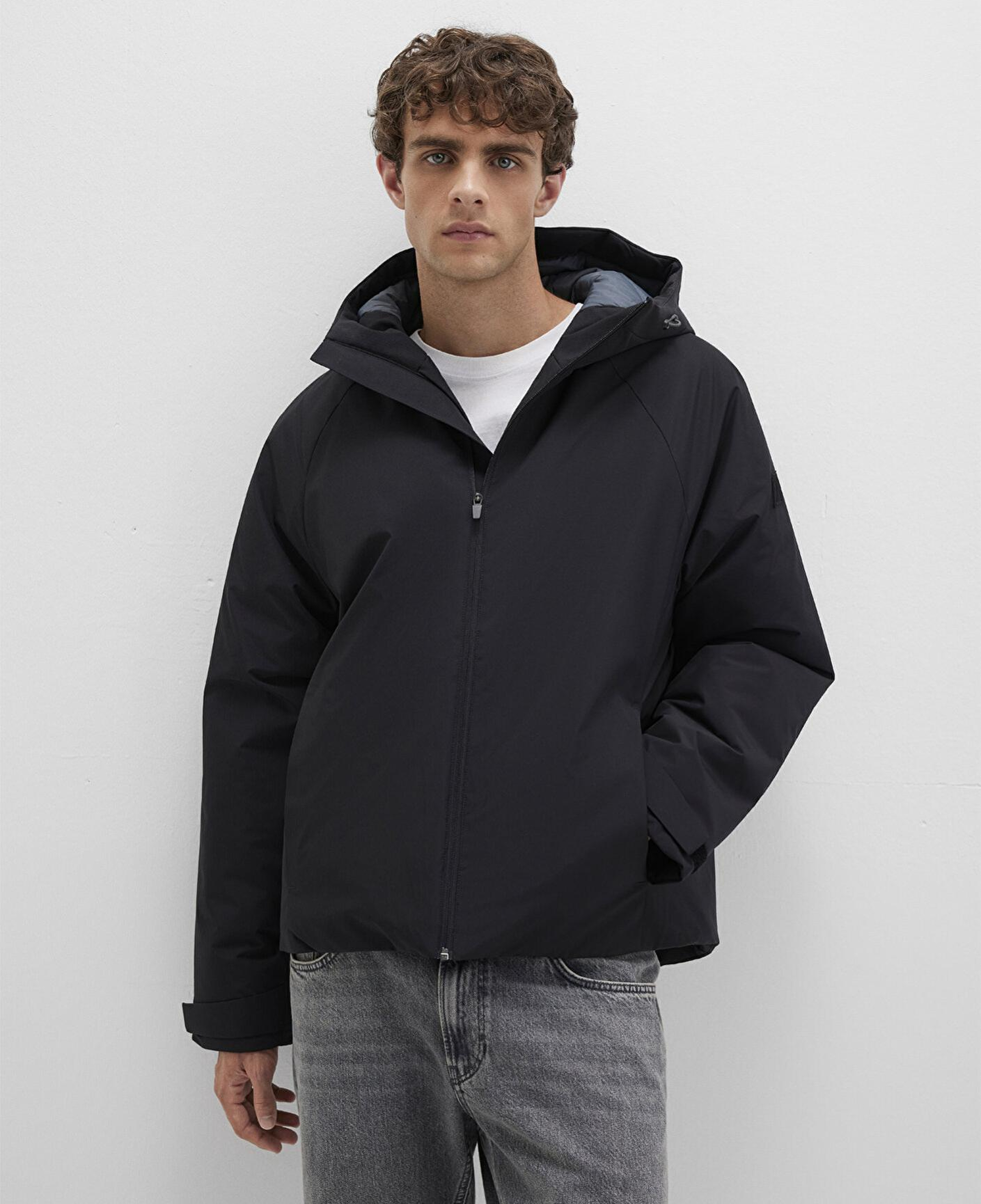 Mavi Su İtici Kapüşonlu Siyah Mont 0110615-71379