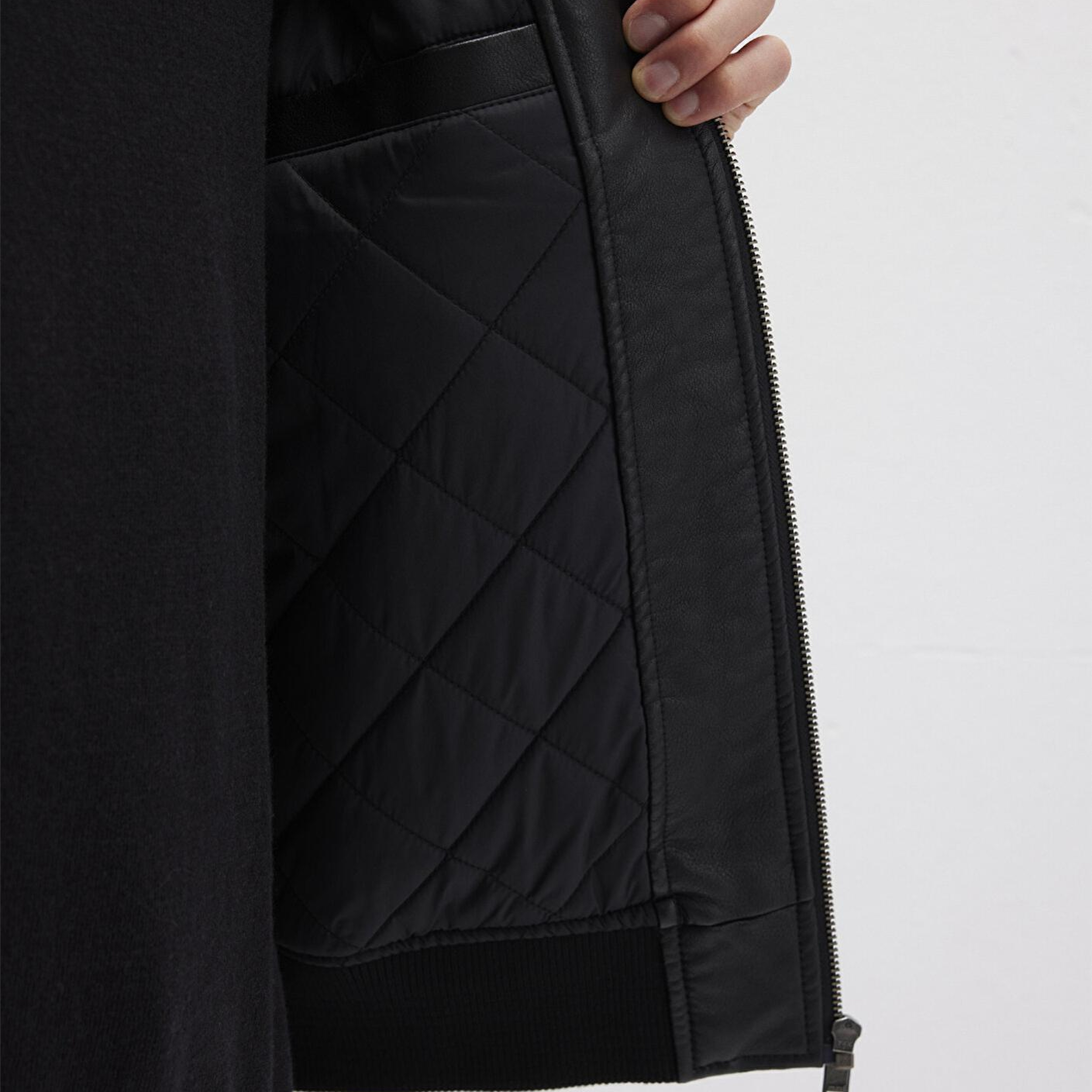 Mavi Siyah Suni Deri Ceket Loose Fit / Bol Rahat Kesim 0110636-71379