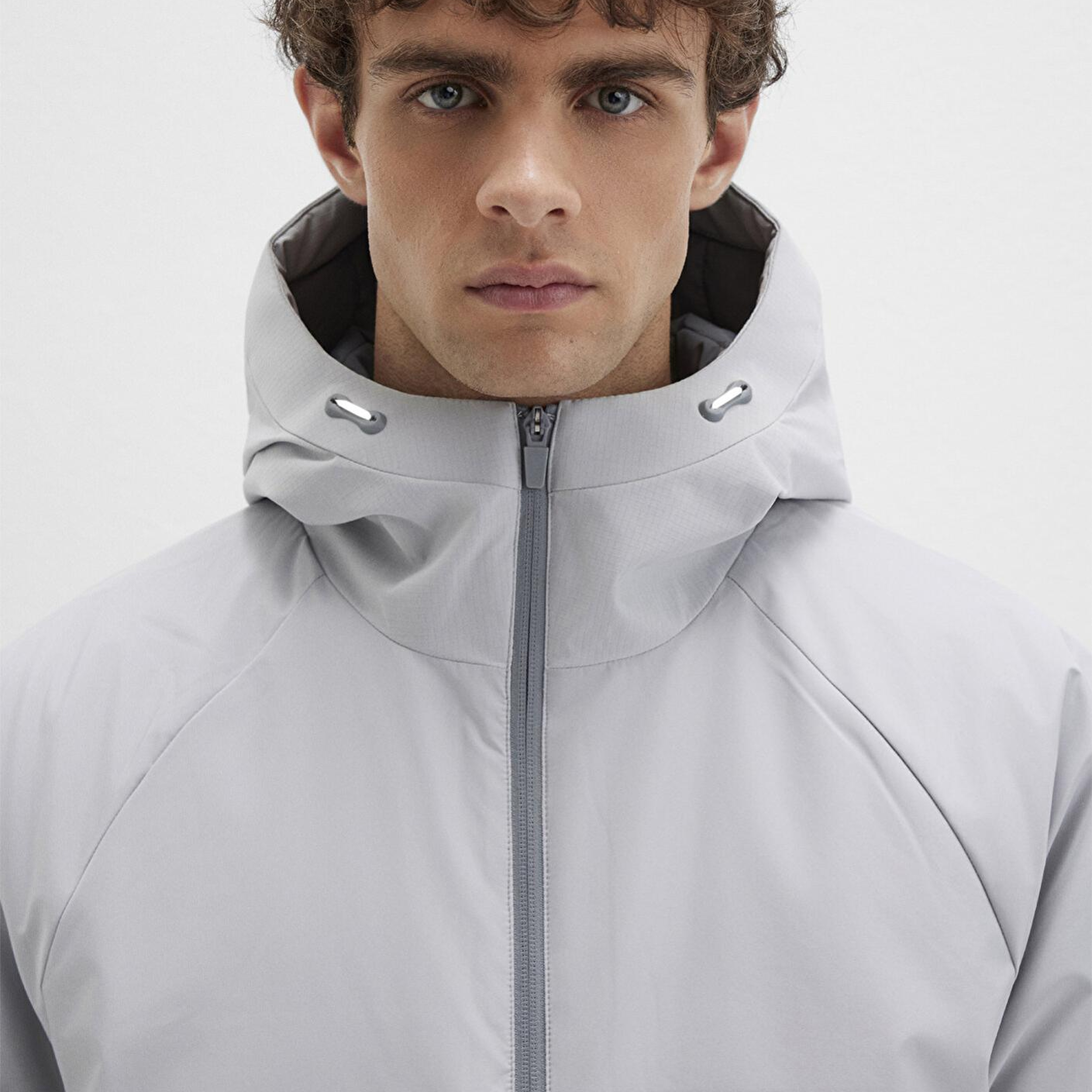 Mavi Su İtici Kapüşonlu Gri Mont 0110615-70075