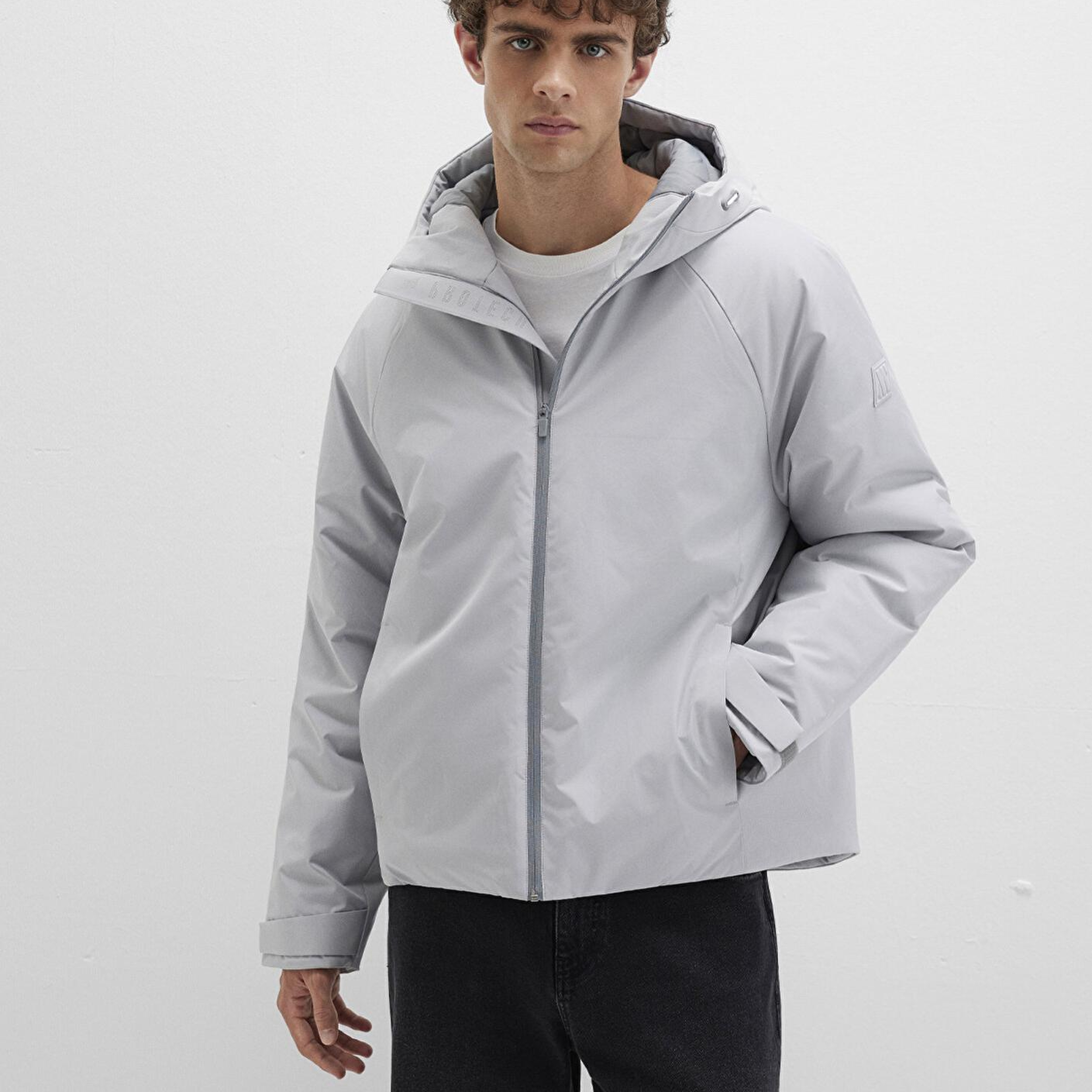 Mavi Su İtici Kapüşonlu Gri Mont 0110615-70075