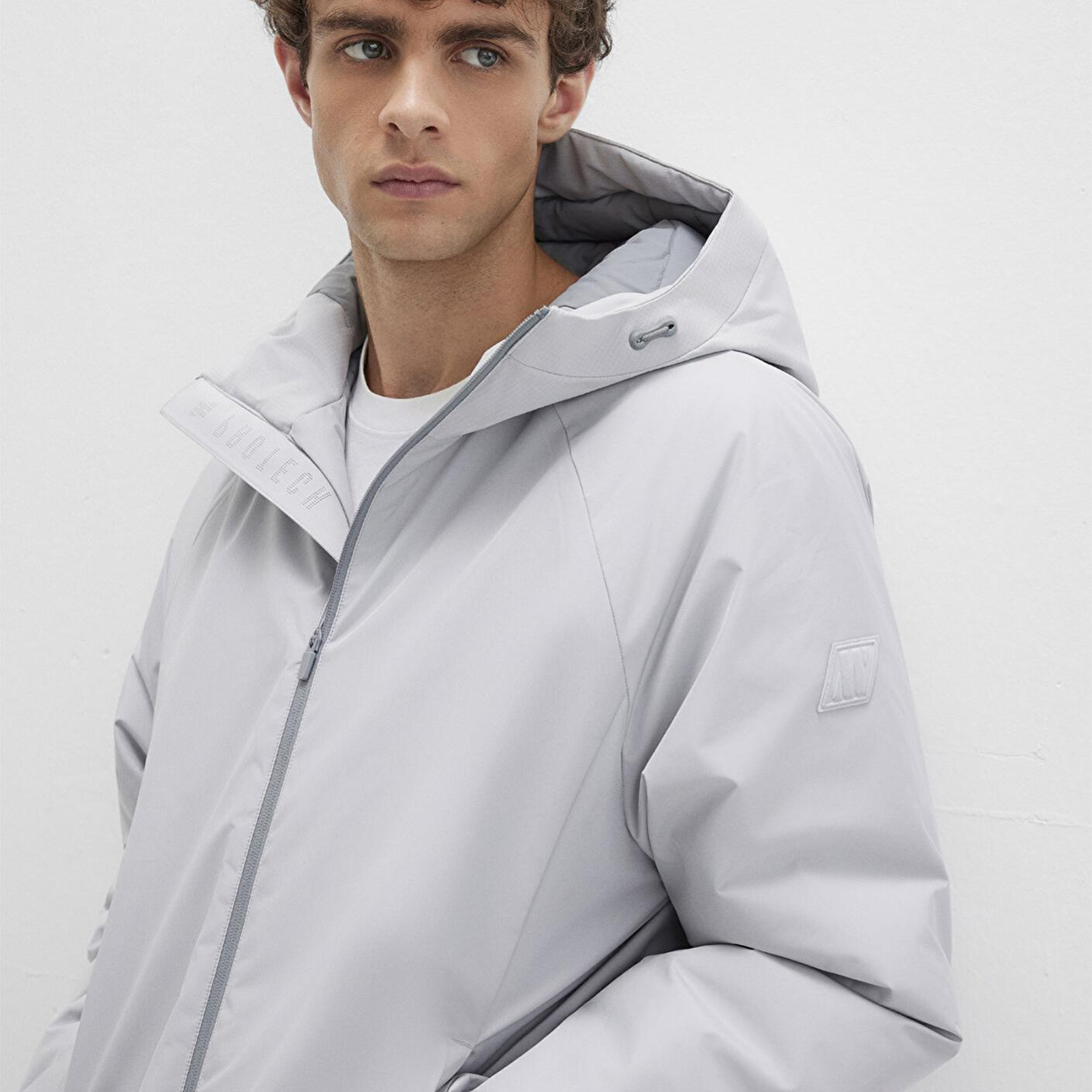 Mavi Su İtici Kapüşonlu Gri Mont 0110615-70075