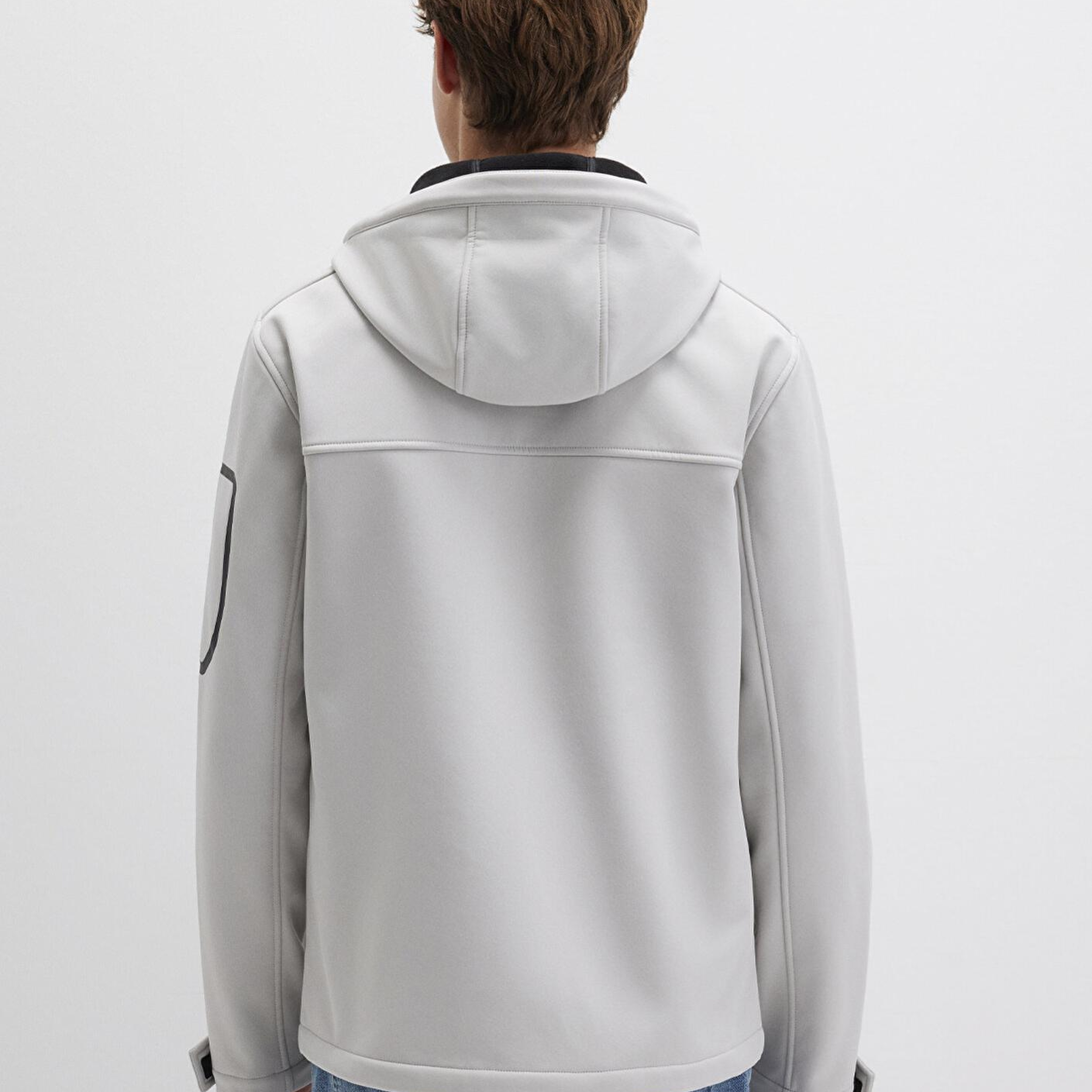 Mavi Su İtici Kapüşonlu Gri Scuba Ceket Slim Fit / Dar Kesim 0110264-70074