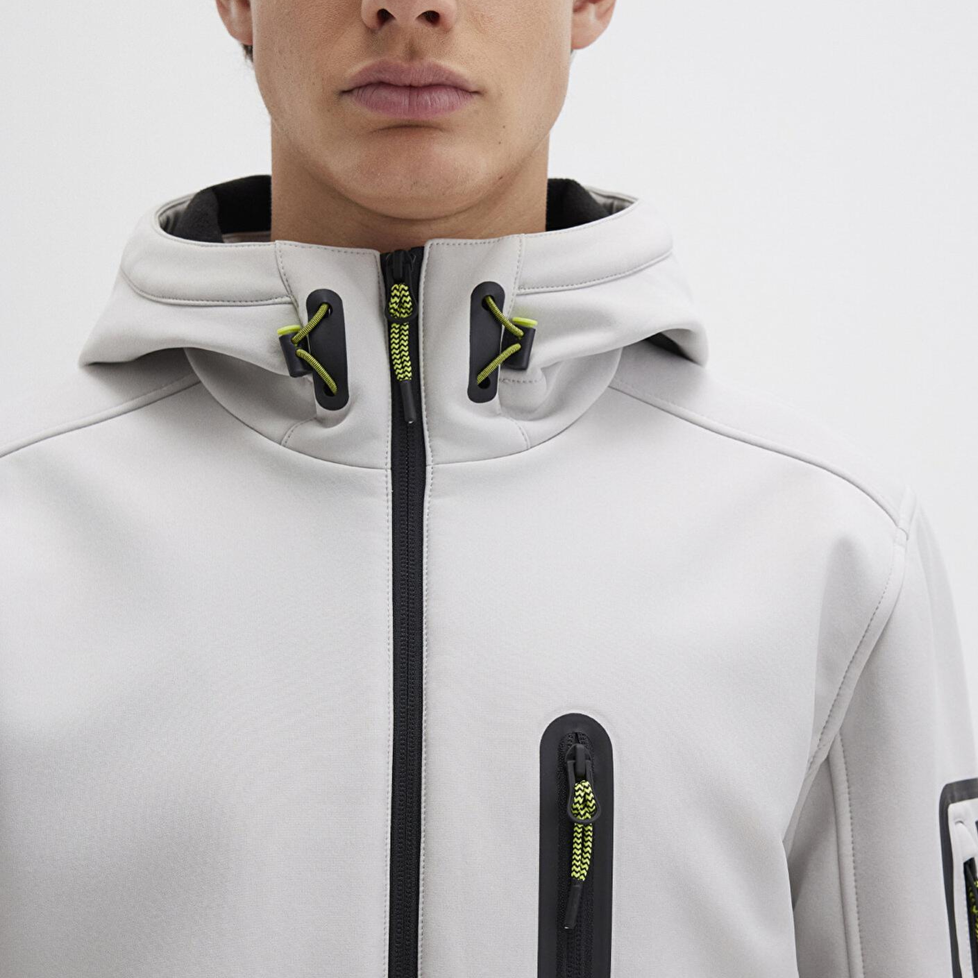 Mavi Su İtici Kapüşonlu Gri Scuba Ceket Slim Fit / Dar Kesim 0110264-70074