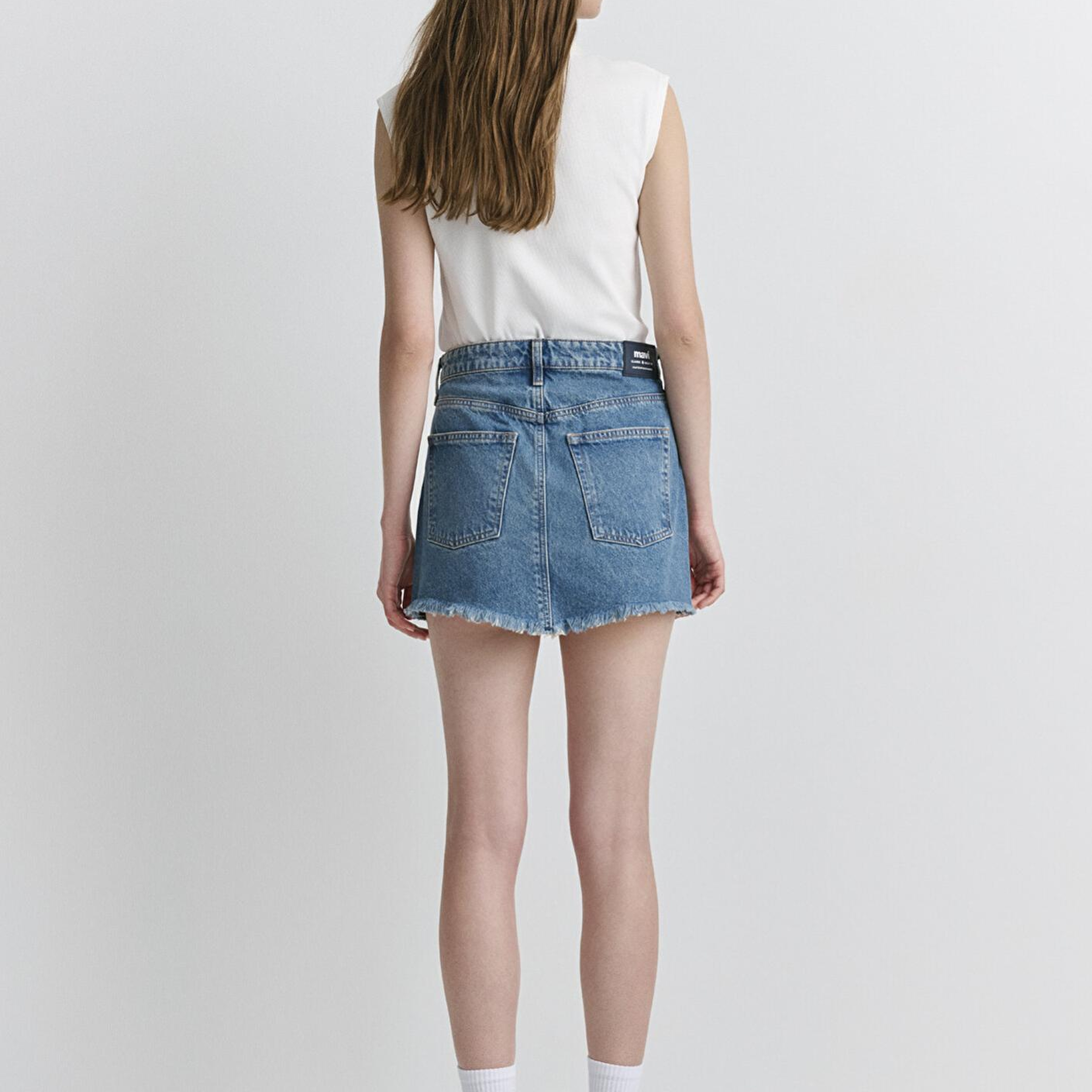 Mavi Tiera Classic Denim Puslu Indigo Mavi Jean Etek 1310654-89730