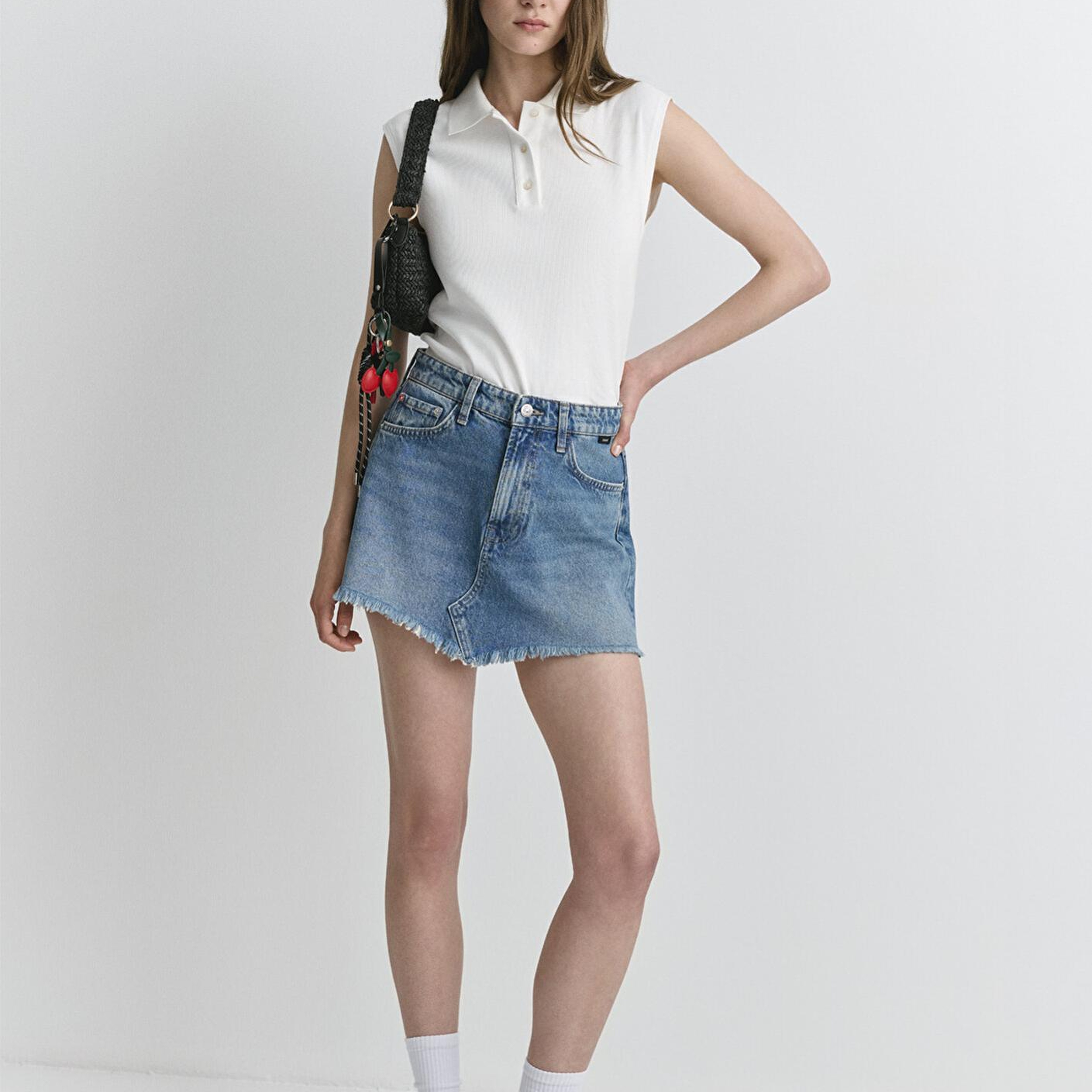 Mavi Tiera Classic Denim Puslu Indigo Mavi Jean Etek 1310654-89730