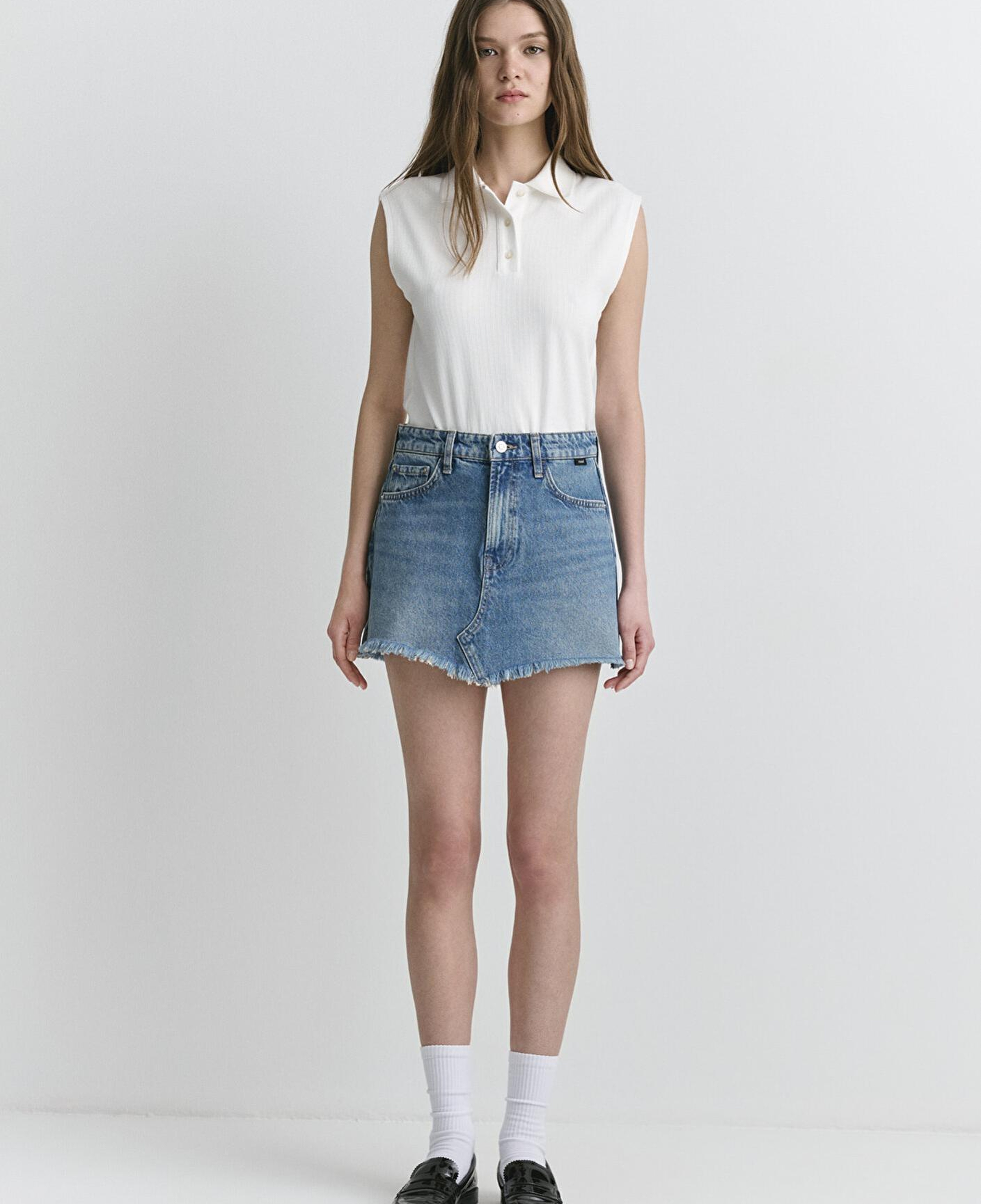 Mavi Tiera Classic Denim Puslu Indigo Mavi Jean Etek 1310654-89730