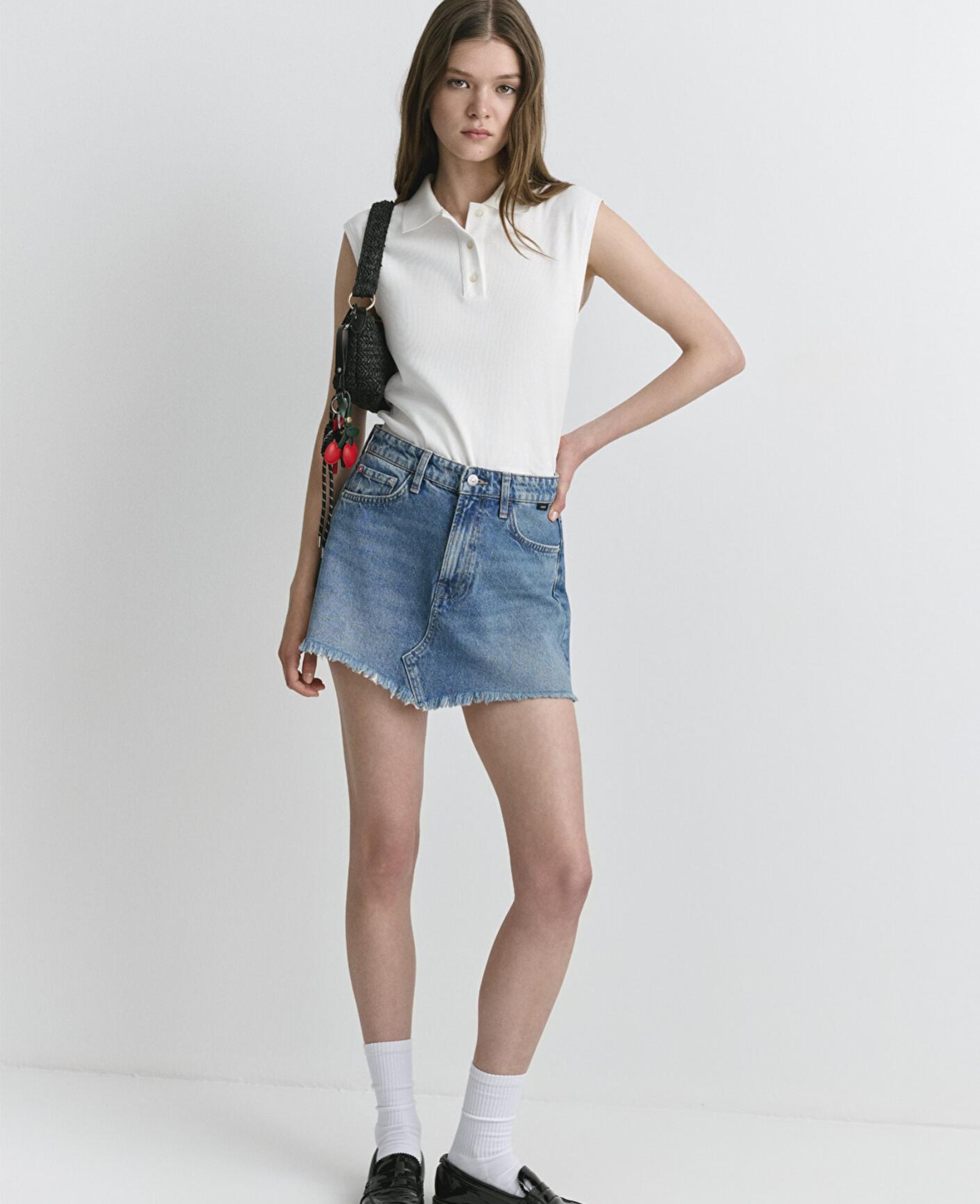 Mavi Tiera Classic Denim Puslu Indigo Mavi Jean Etek 1310654-89730