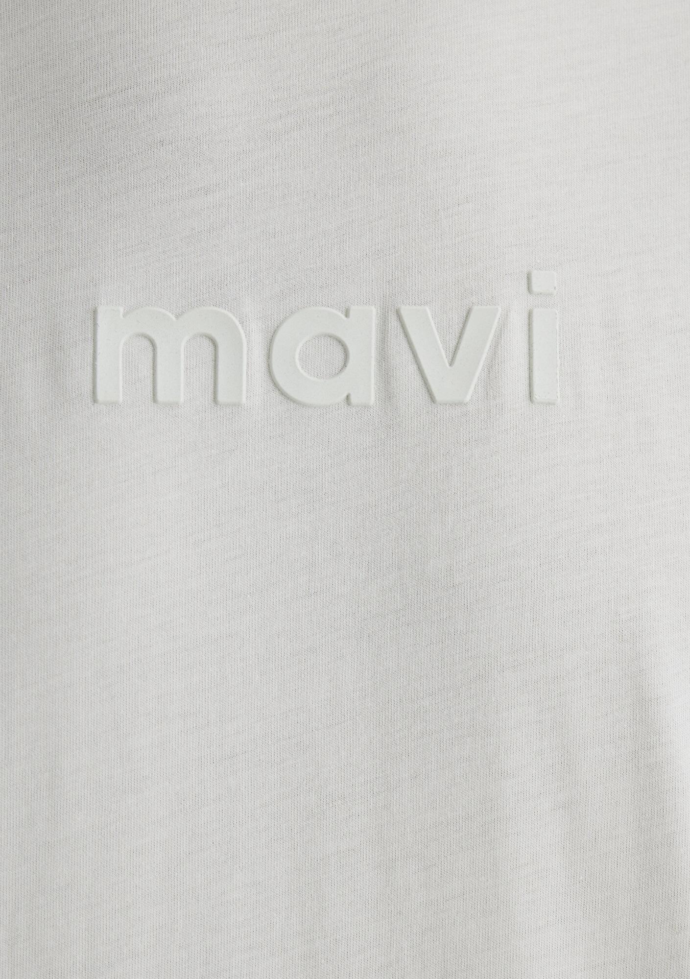 Mavi Mavi Logo Baskılı Ekru Tişört Regular Fit / Normal Kesim 0612732-70142