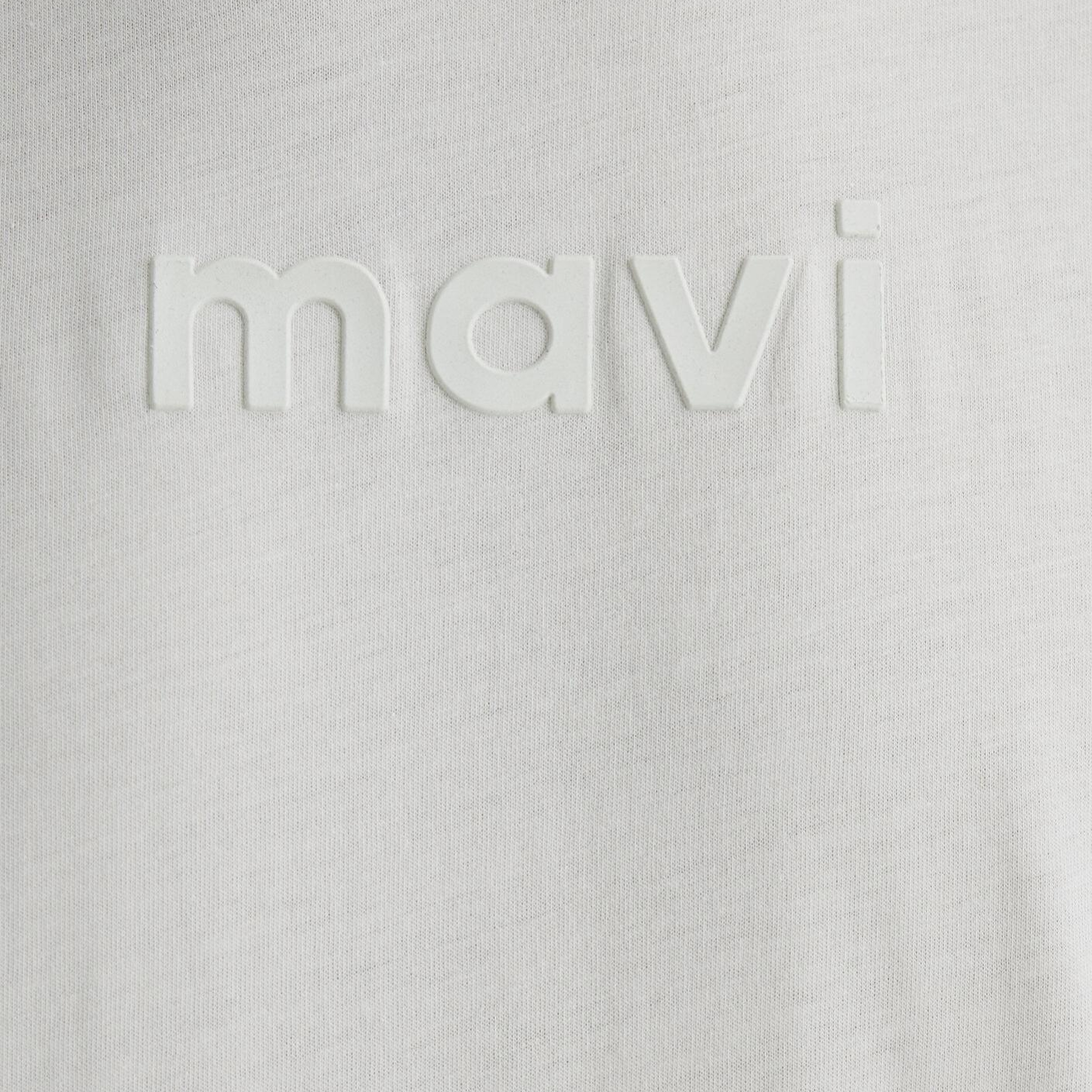 Mavi Mavi Logo Baskılı Ekru Tişört Regular Fit / Normal Kesim 0612732-70142