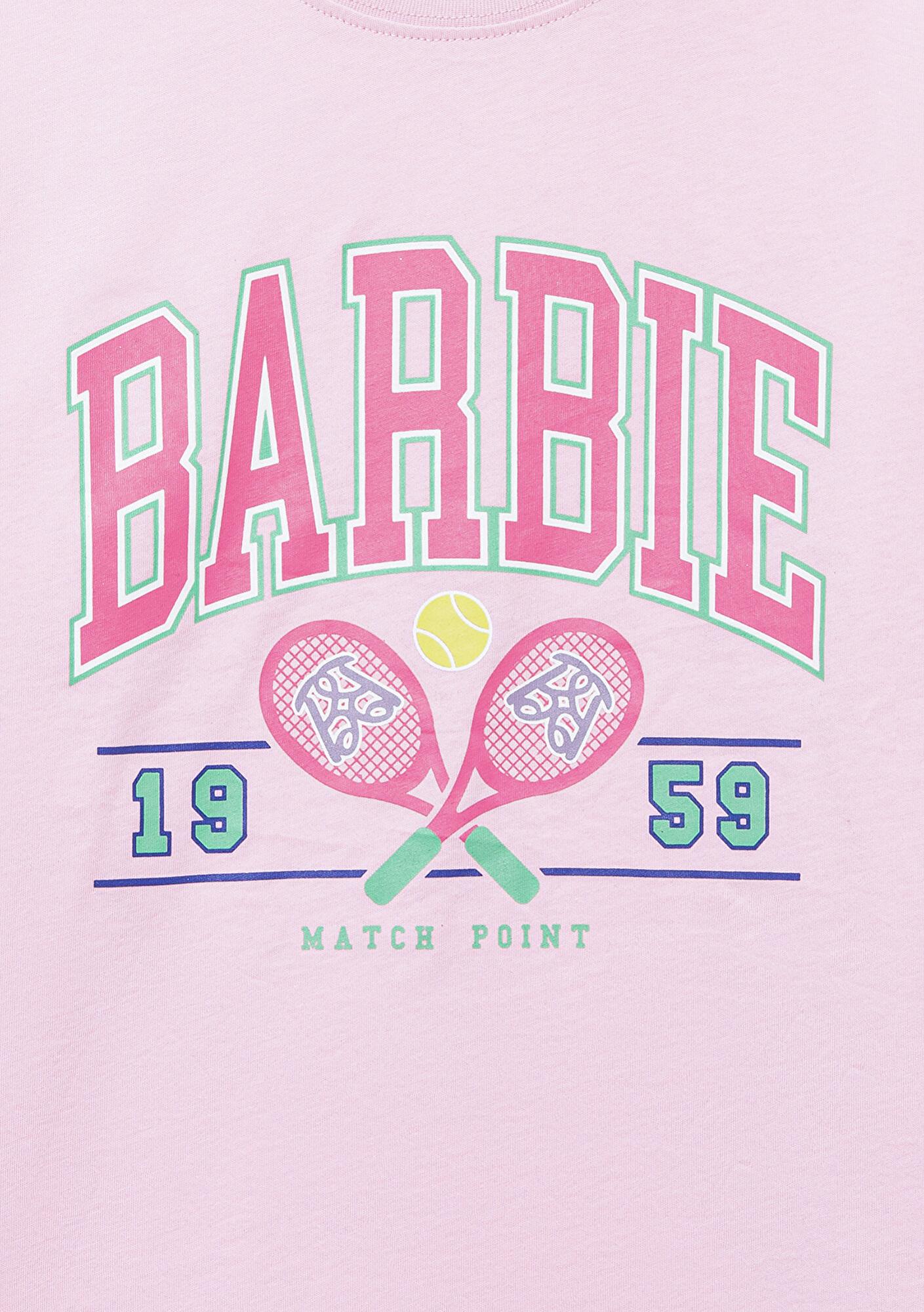 Mavi Barbie Baskılı Pembe Tişört Loose Fit / Bol Rahat Kesim 7610312-86959