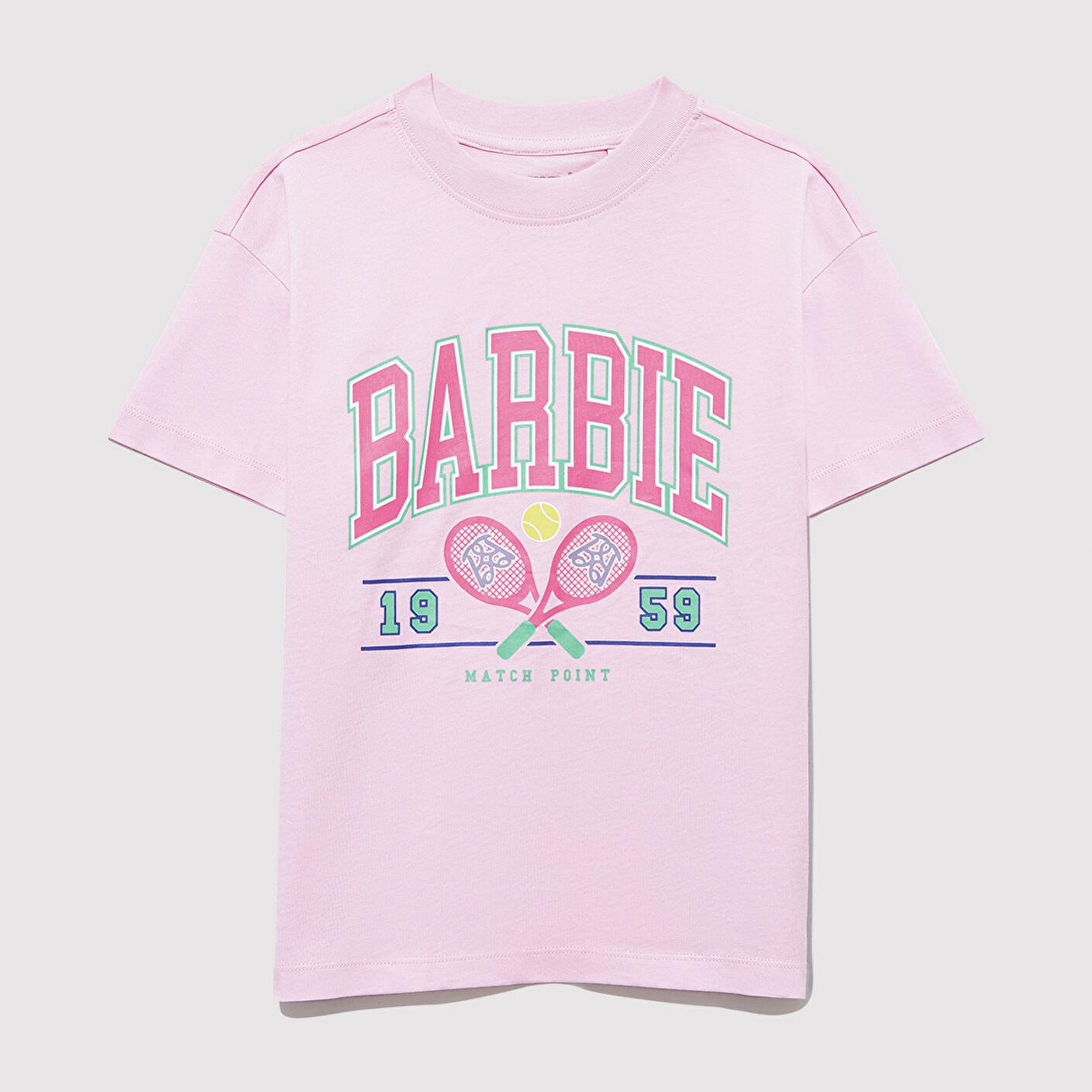 Mavi Barbie Baskılı Pembe Tişört Loose Fit / Bol Rahat Kesim 7610312-86959
