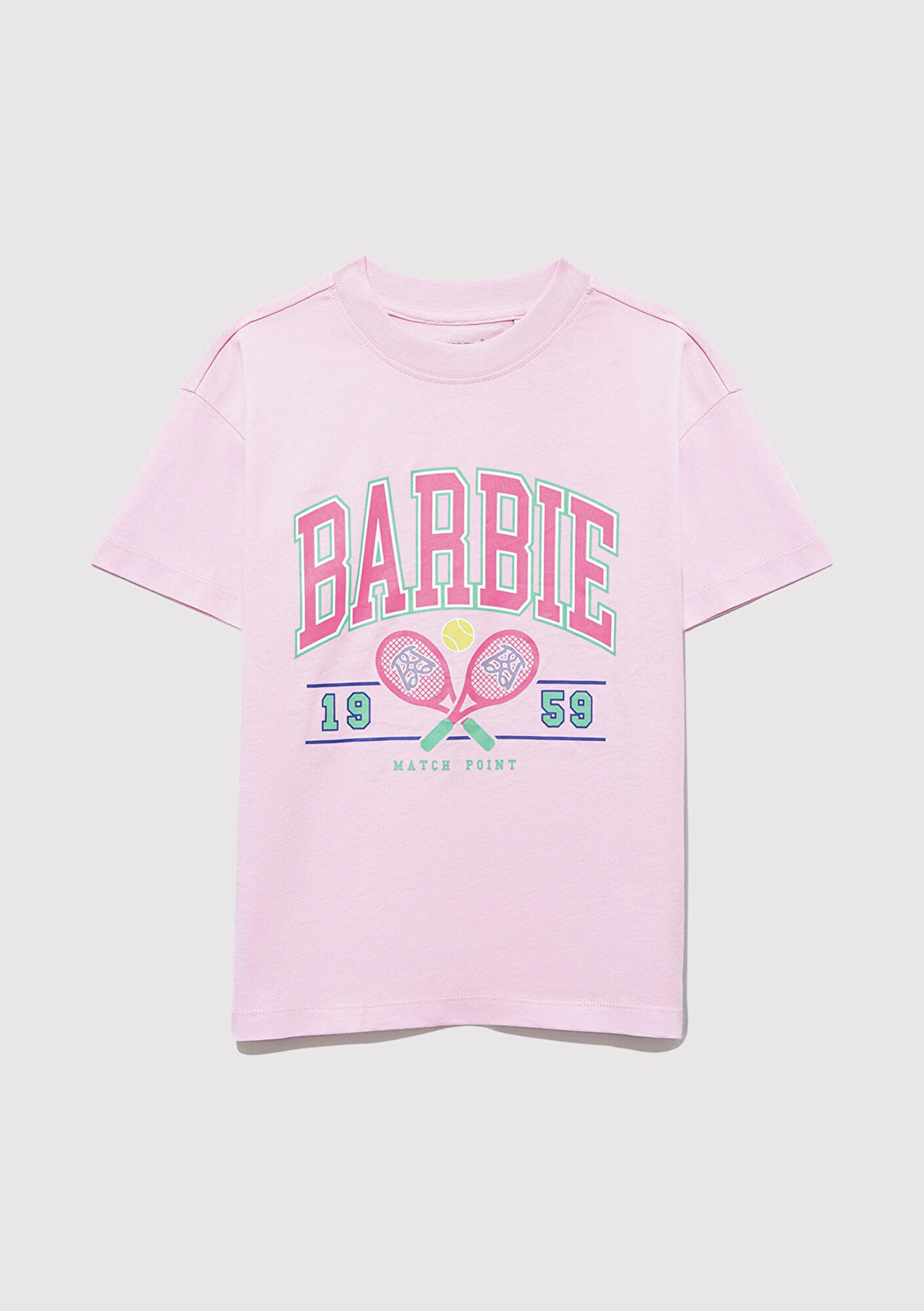 Mavi Barbie Baskılı Pembe Tişört Loose Fit / Bol Rahat Kesim 7610312-86959