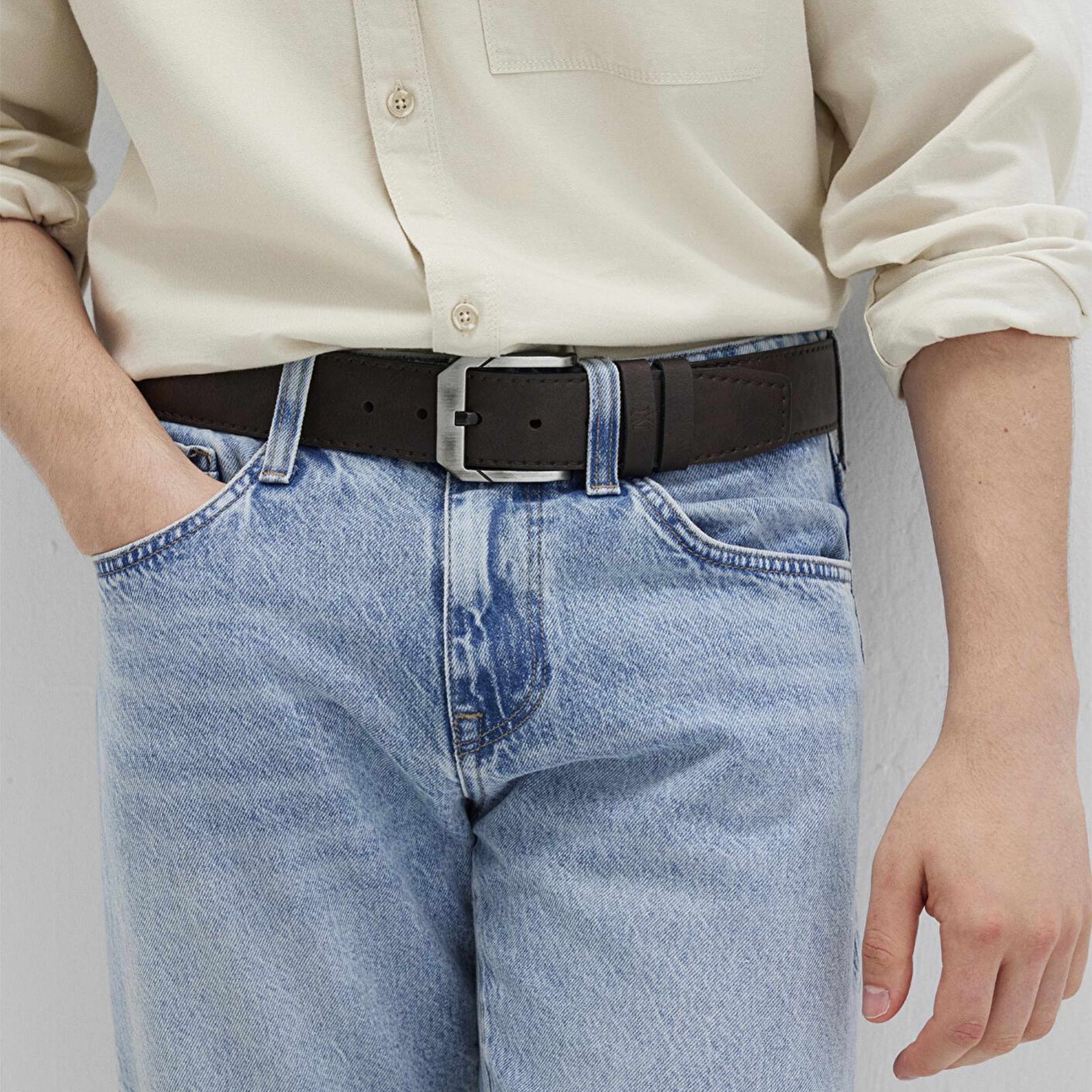 Mavi Kahverengi Suni Deri Kemer 0911653-33382