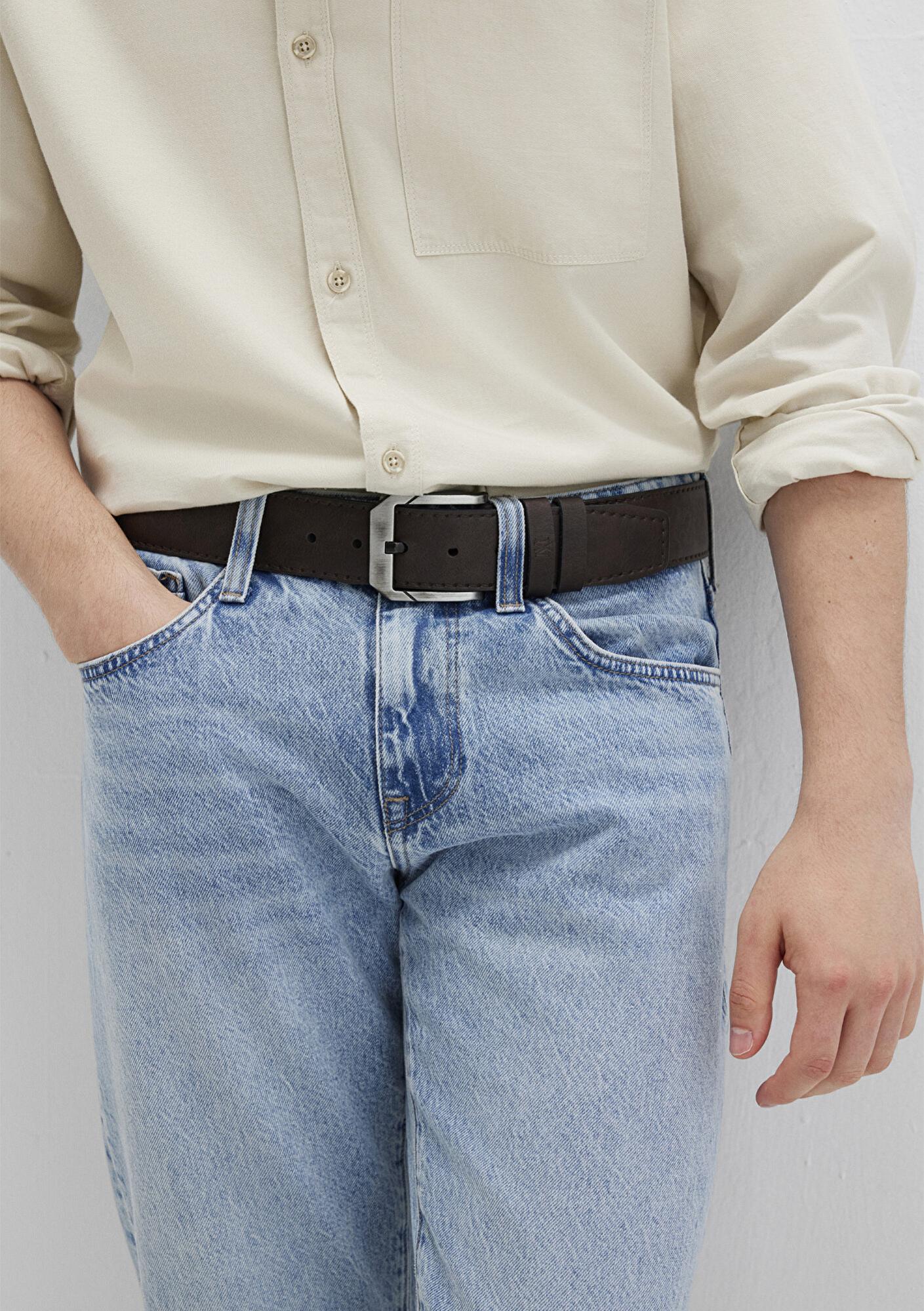 Mavi Kahverengi Suni Deri Kemer 0911653-33382