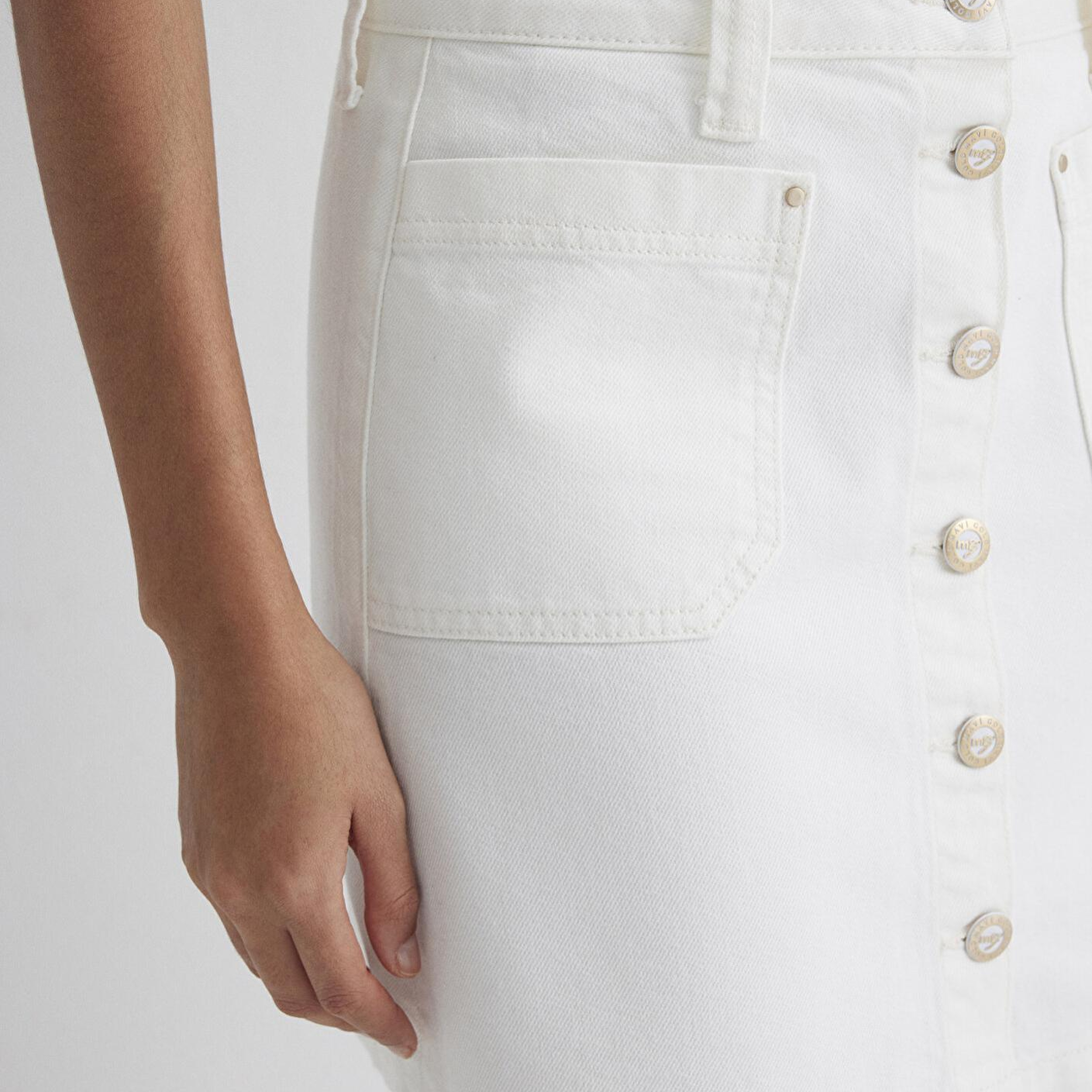 Mavi Silvana Gold Premium Kırık Beyaz Jean Etek 1310404-89729