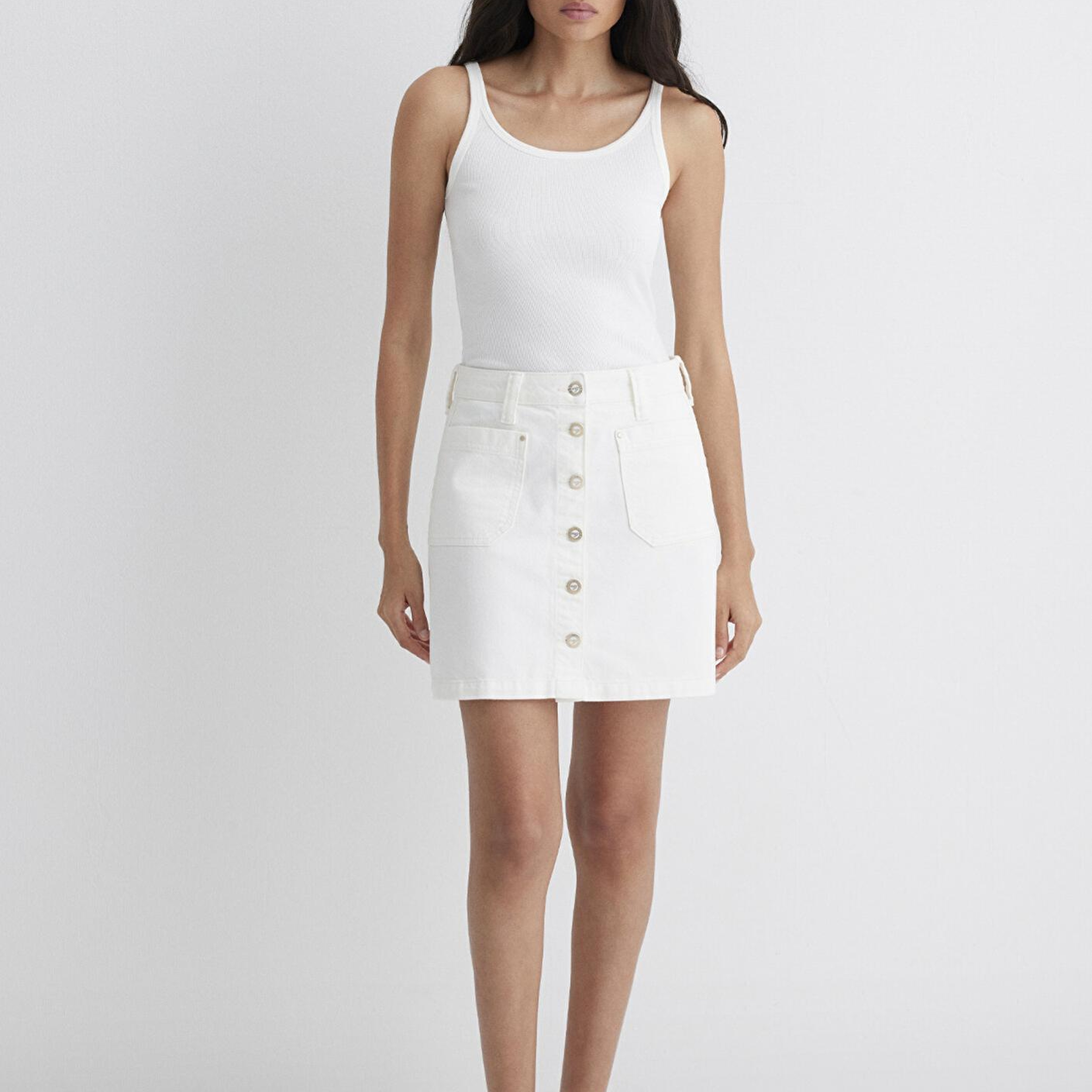 Mavi Silvana Gold Premium Kırık Beyaz Jean Etek 1310404-89729