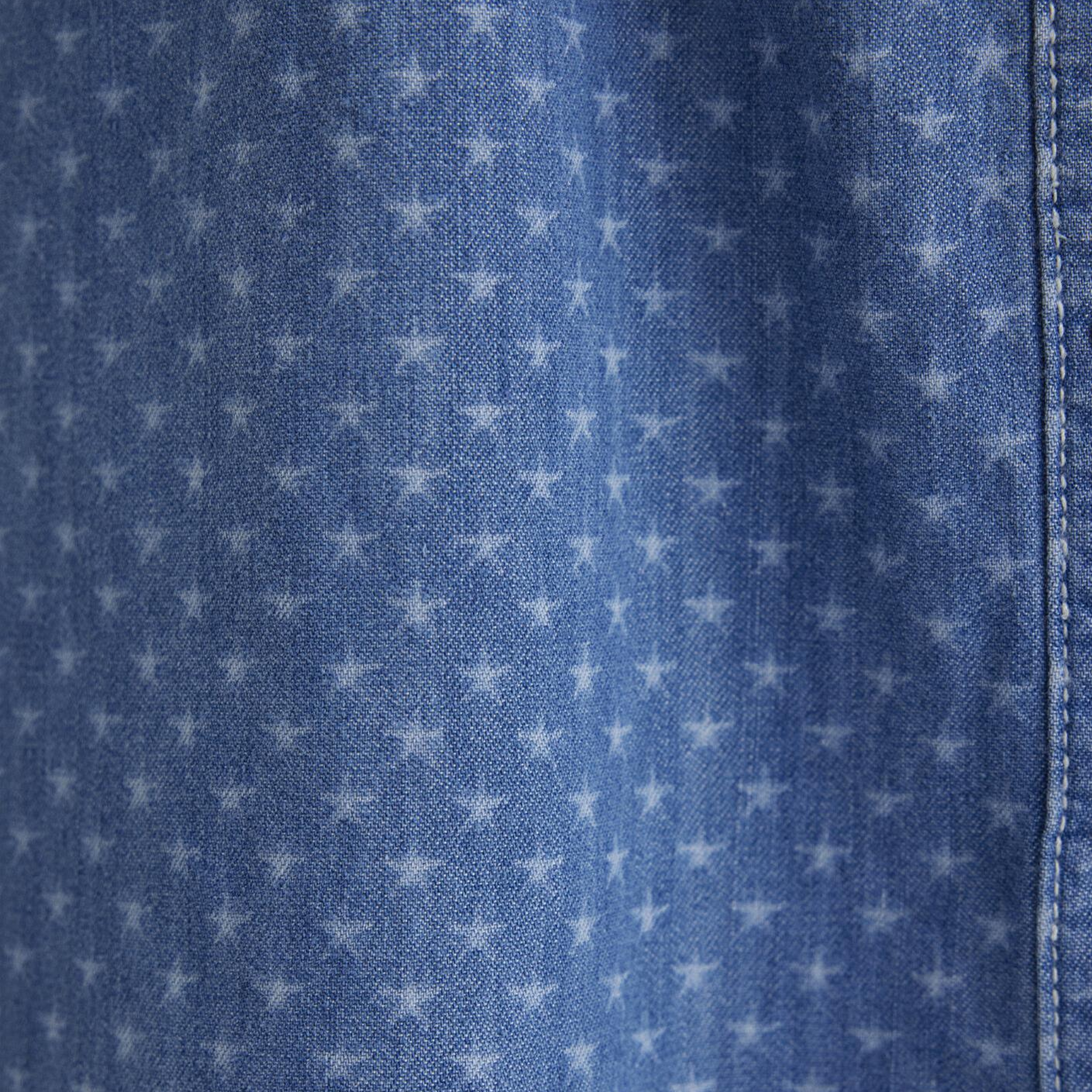 Mavi Raven Akdeniz Yıldız Baskılı Indigo Mavisi Jean Elbise 1310660-89760