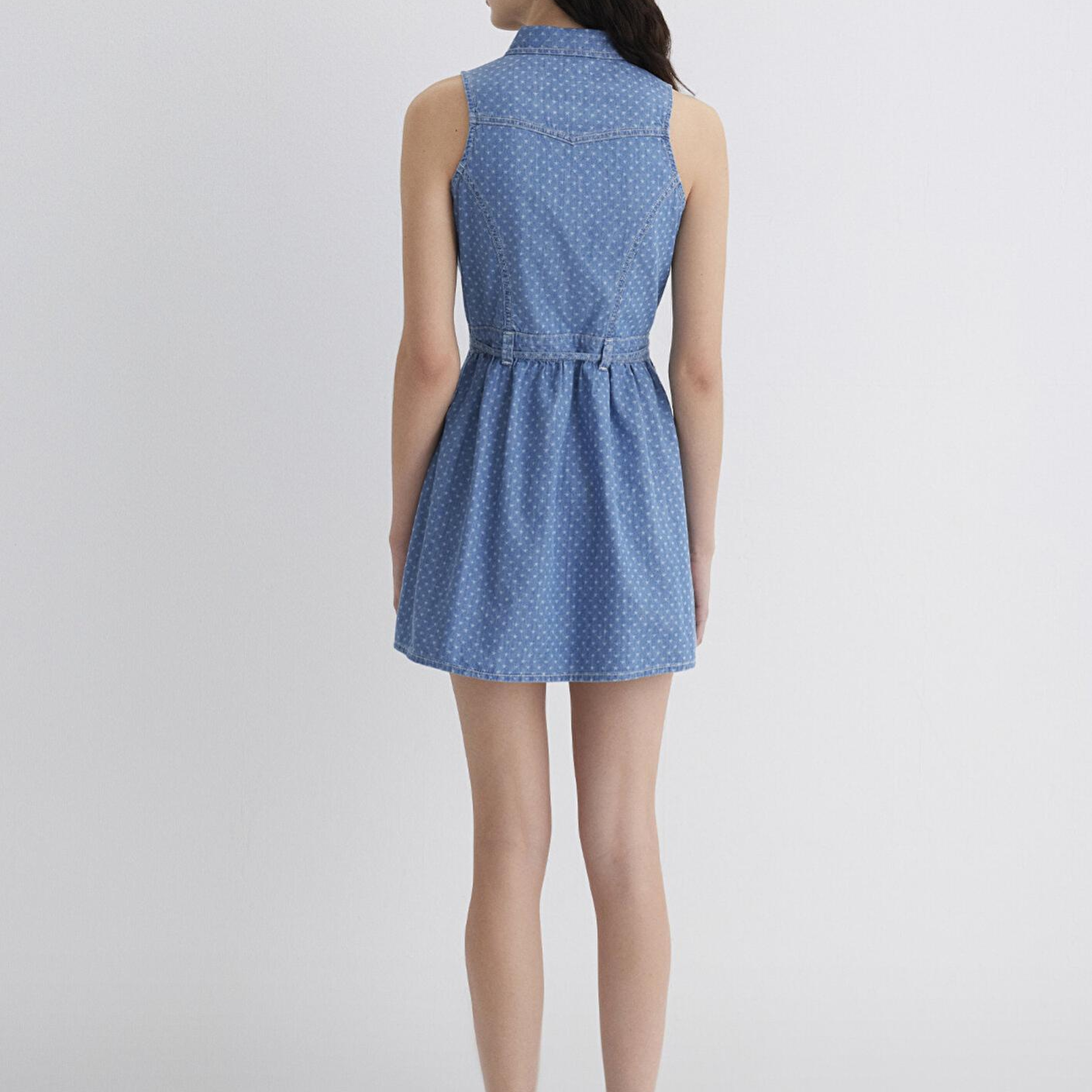 Mavi Raven Akdeniz Yıldız Baskılı Indigo Mavisi Jean Elbise 1310660-89760