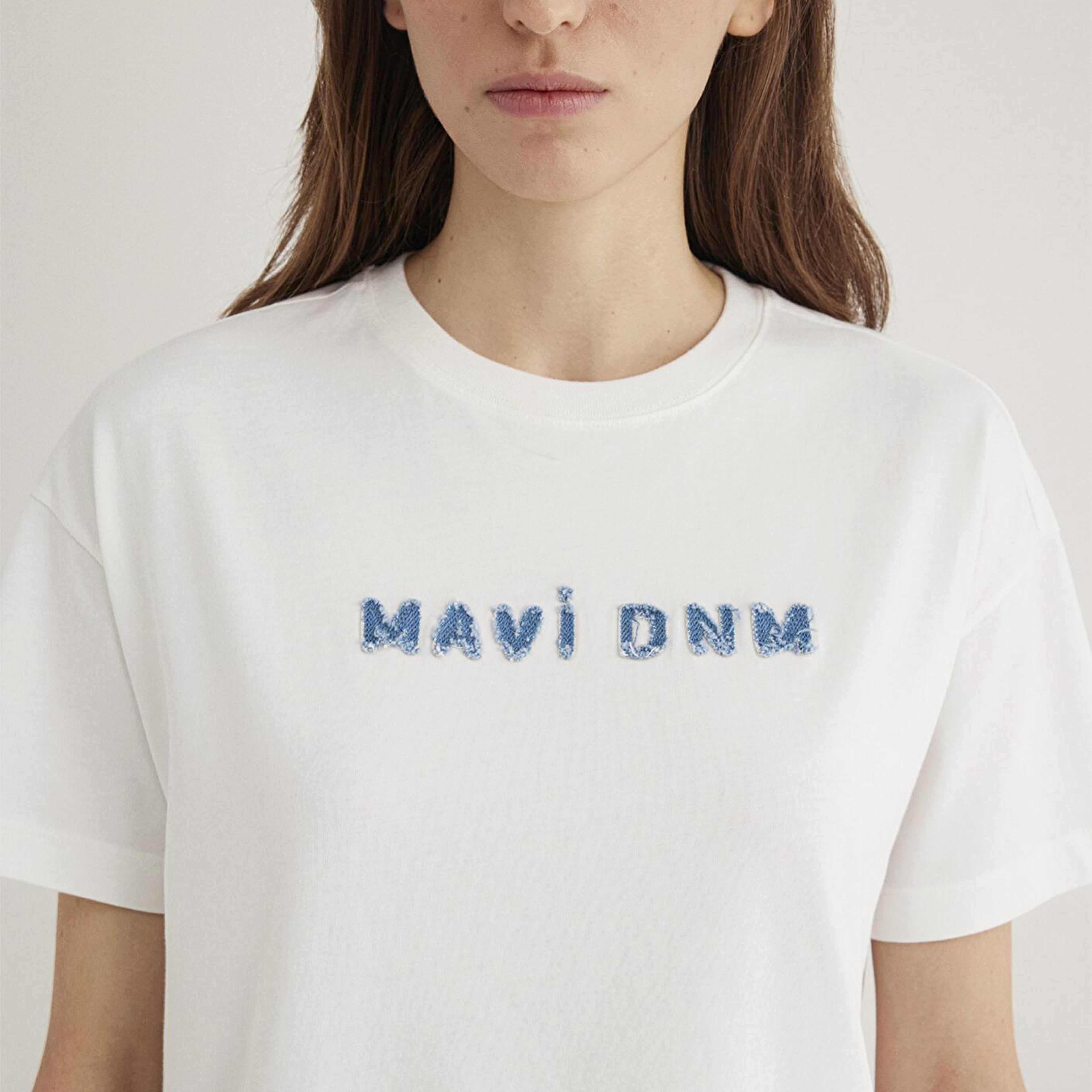 Mavi Mavi Baskılı Ekru Tişört Loose Fit / Bol Rahat Kesim 1613146-70057