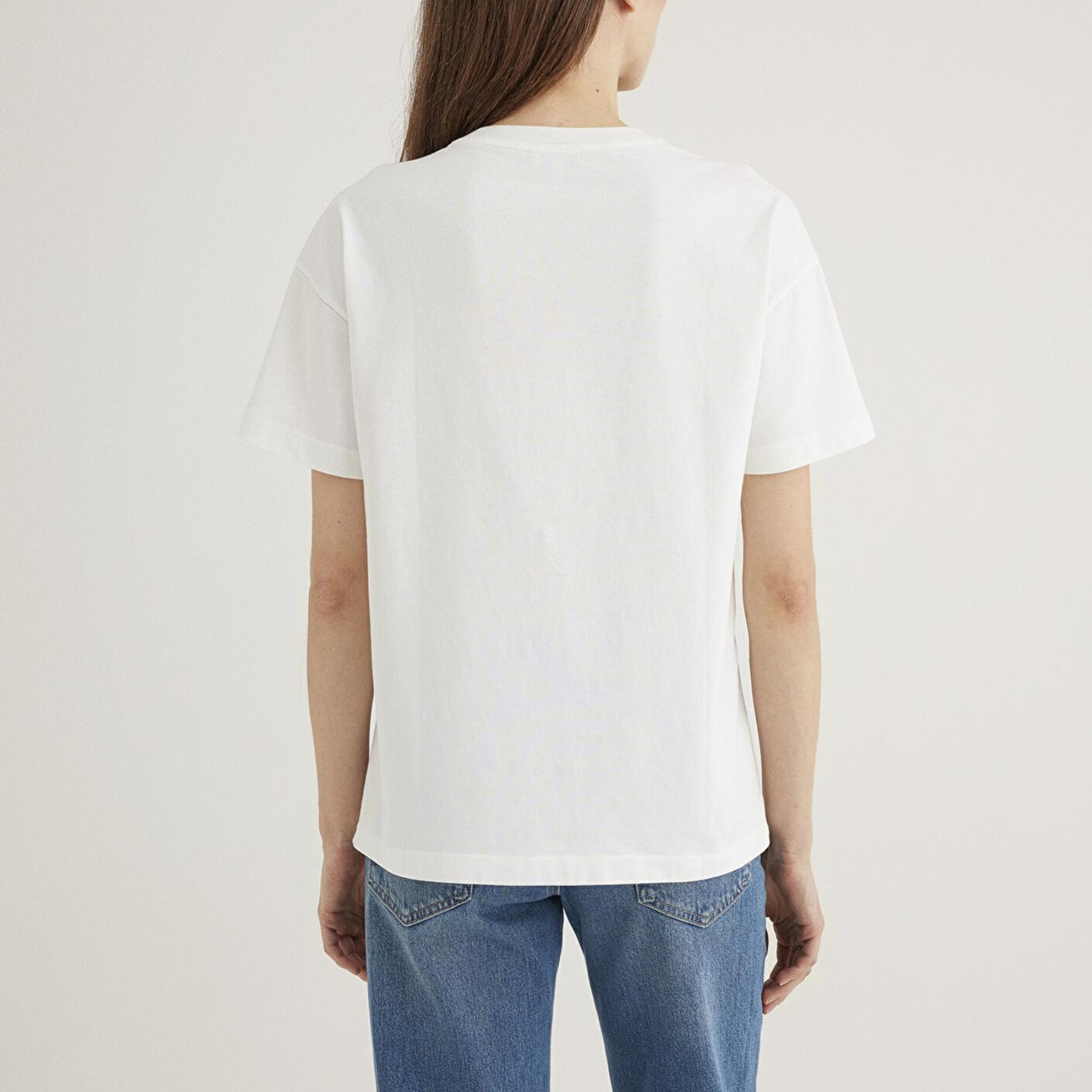 Mavi Mavi Baskılı Ekru Tişört Loose Fit / Bol Rahat Kesim 1613146-70057