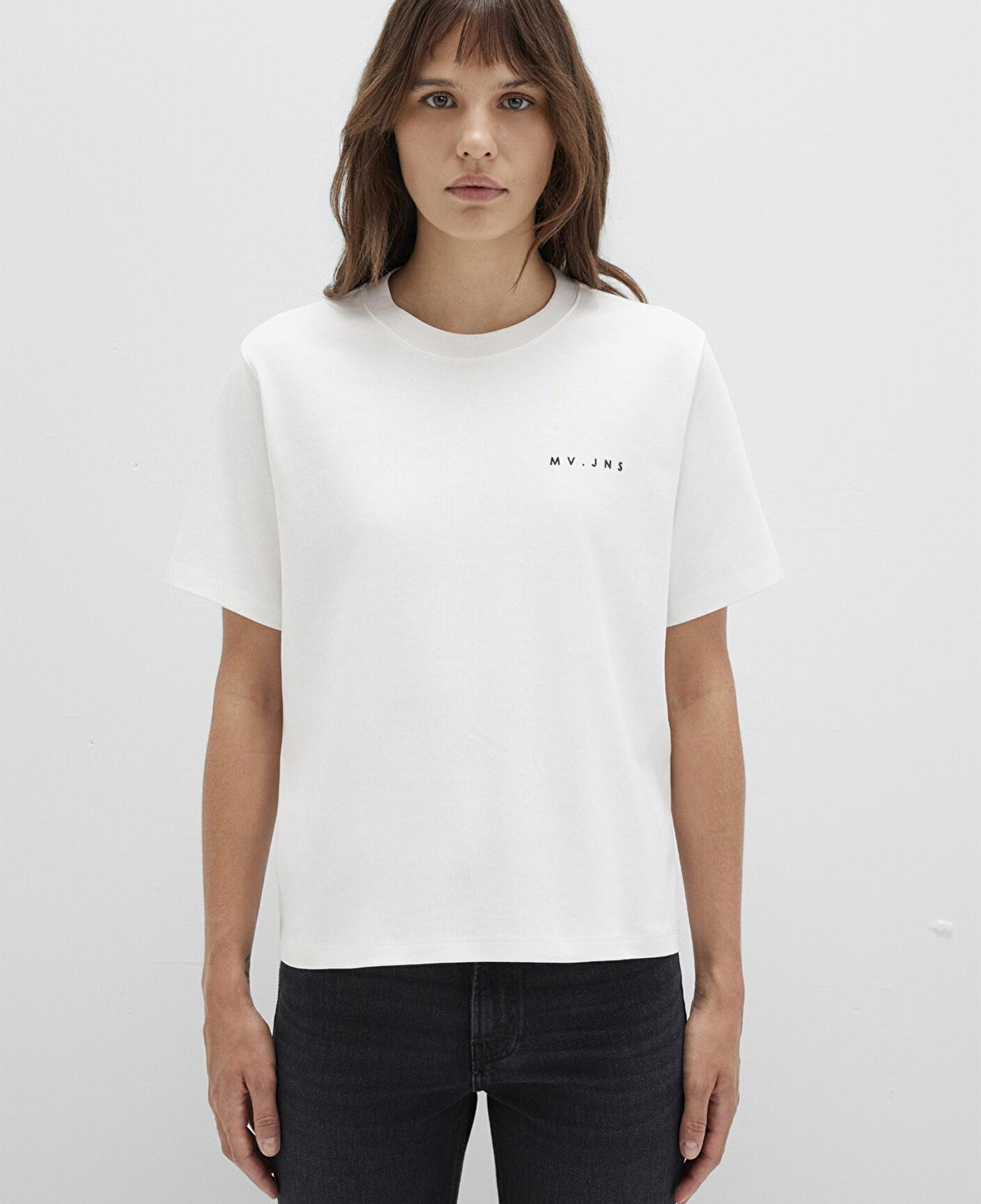 Mavi MV Baskılı İnterlok Ekru Tişört Regular Fit / Normal Kesim 1613148-80194
