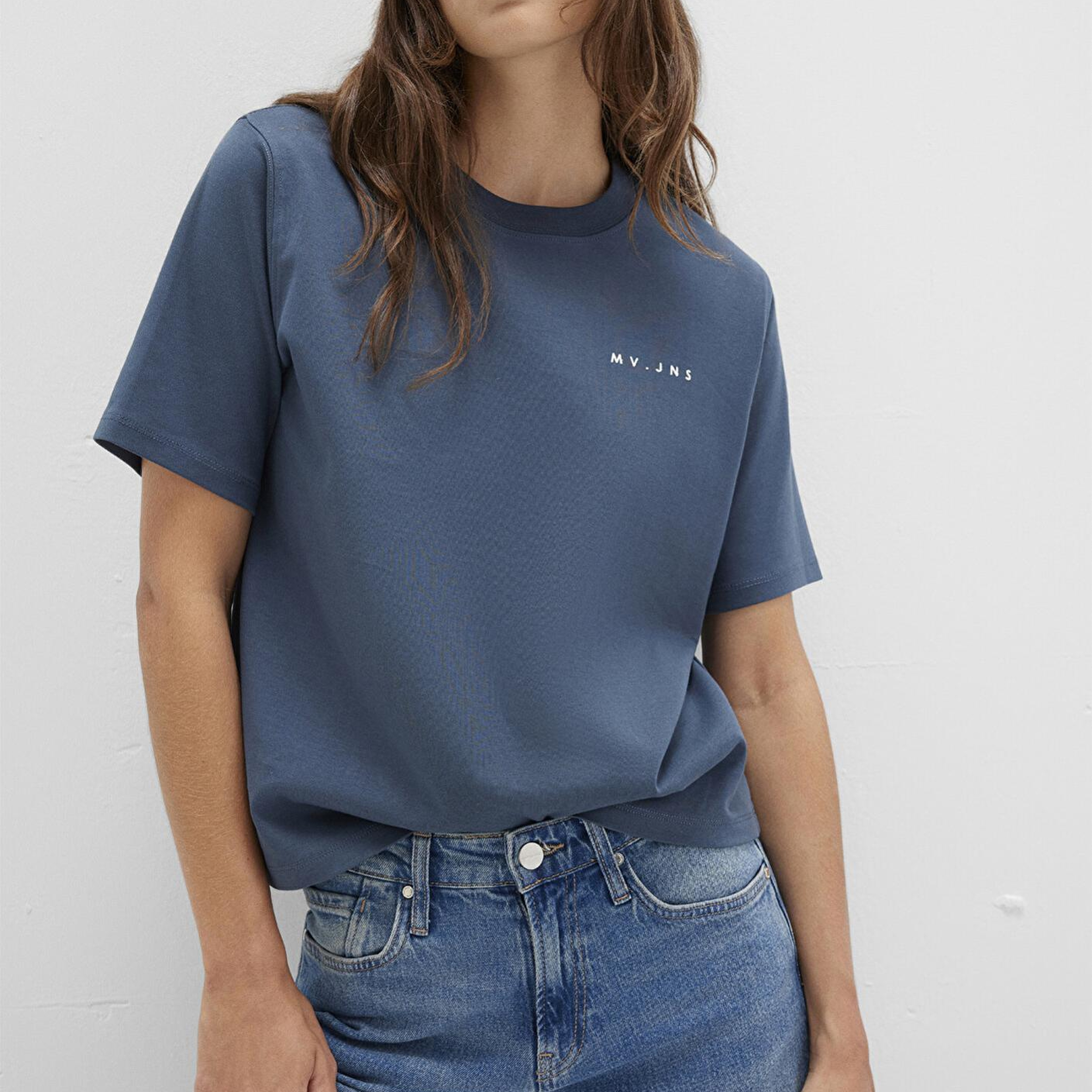 Mavi MV Baskılı İnterlok Lacivert Tişört Regular Fit / Normal Kesim 1613148-70500