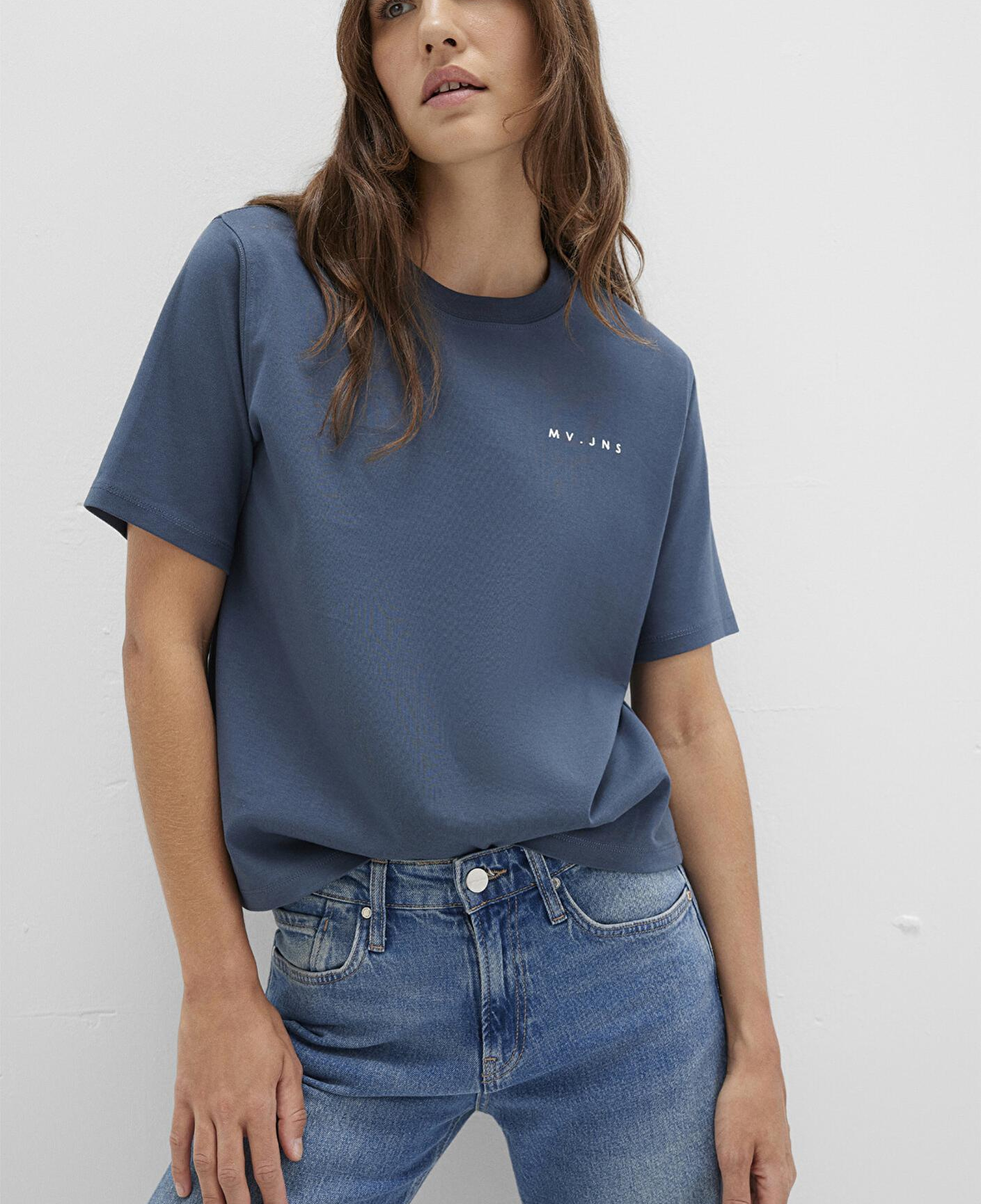 Mavi MV Baskılı İnterlok Lacivert Tişört Regular Fit / Normal Kesim 1613148-70500