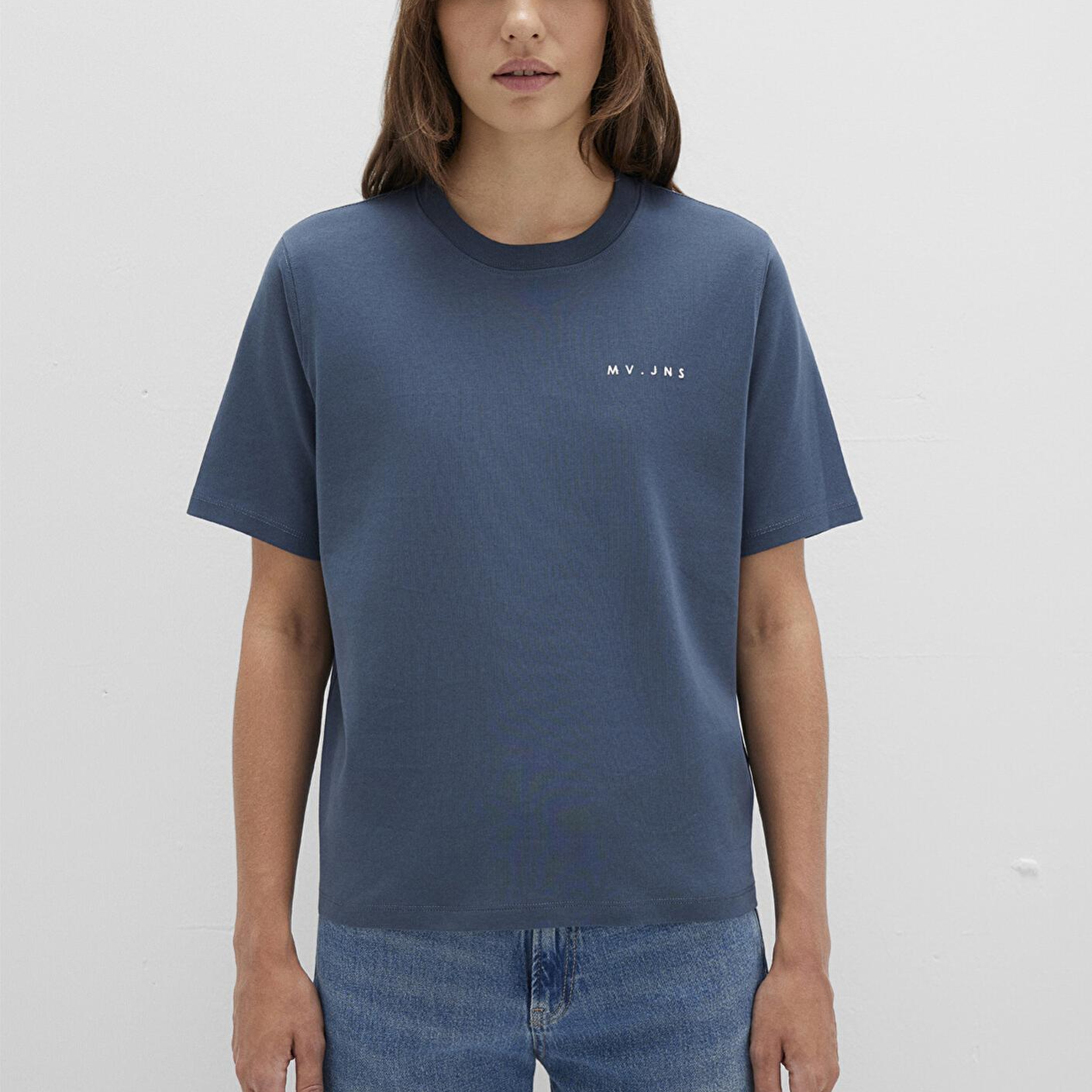 Mavi MV Baskılı İnterlok Lacivert Tişört Regular Fit / Normal Kesim 1613148-70500