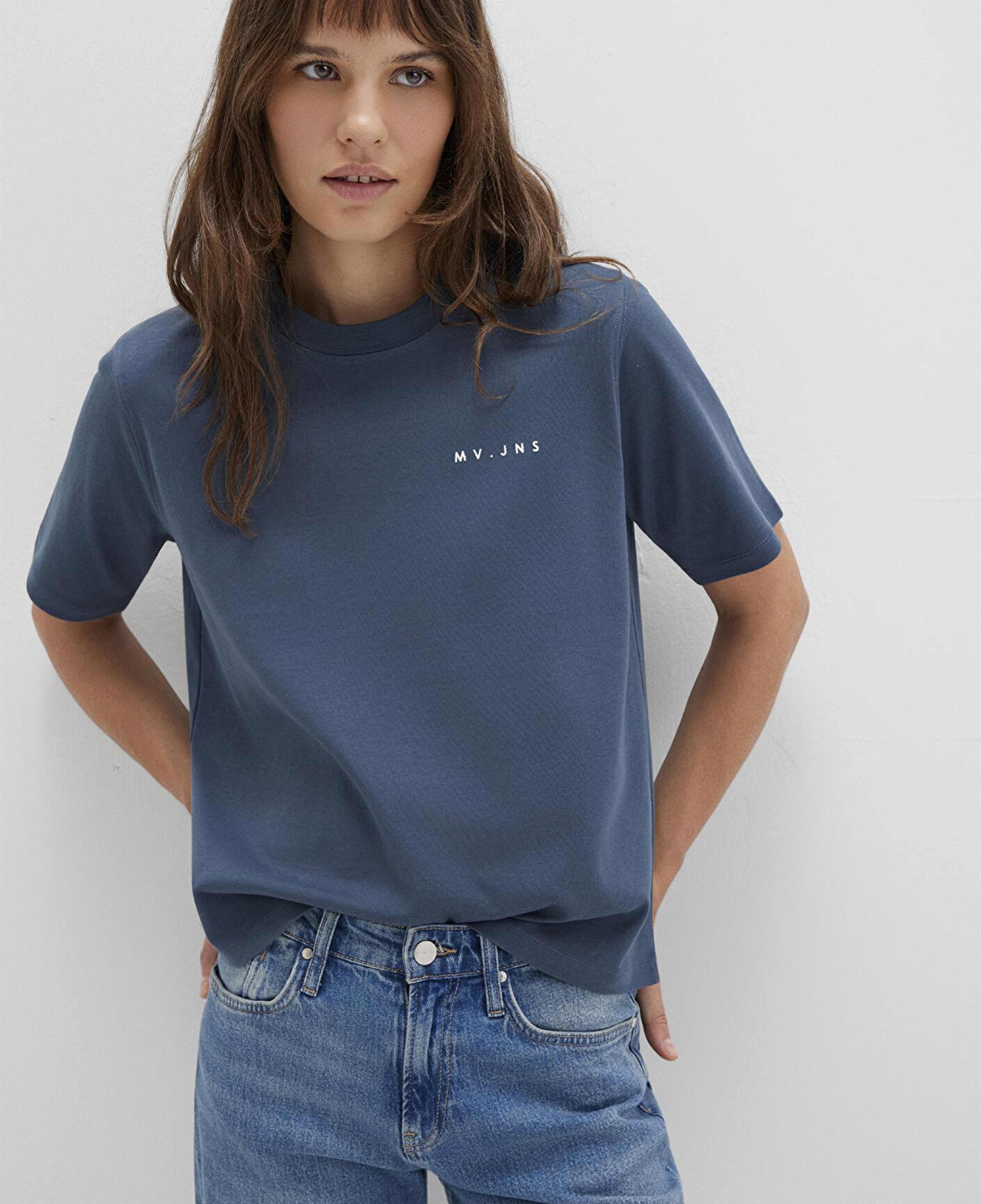 Mavi MV Baskılı İnterlok Lacivert Tişört Regular Fit / Normal Kesim 1613148-70500
