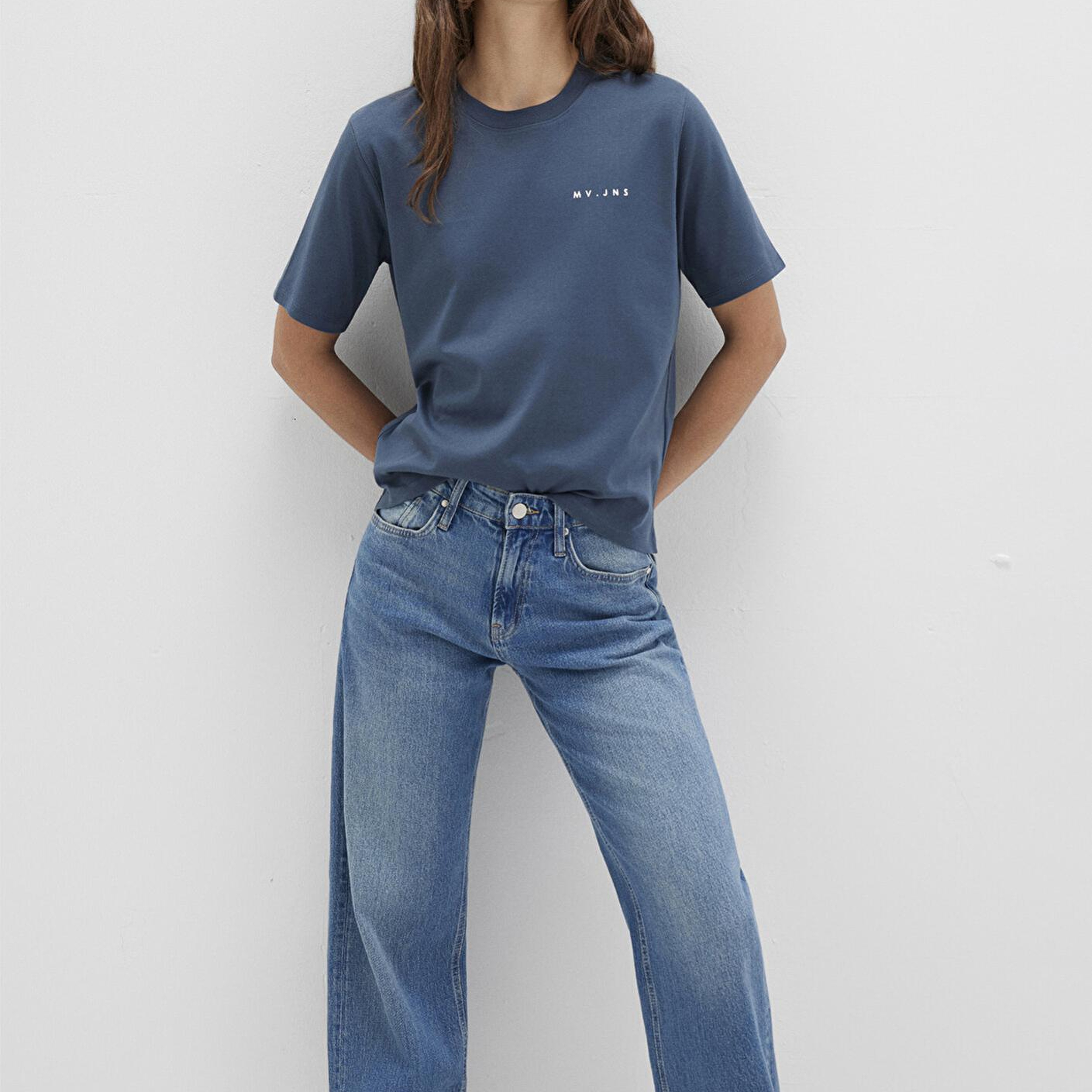 Mavi MV Baskılı İnterlok Lacivert Tişört Regular Fit / Normal Kesim 1613148-70500