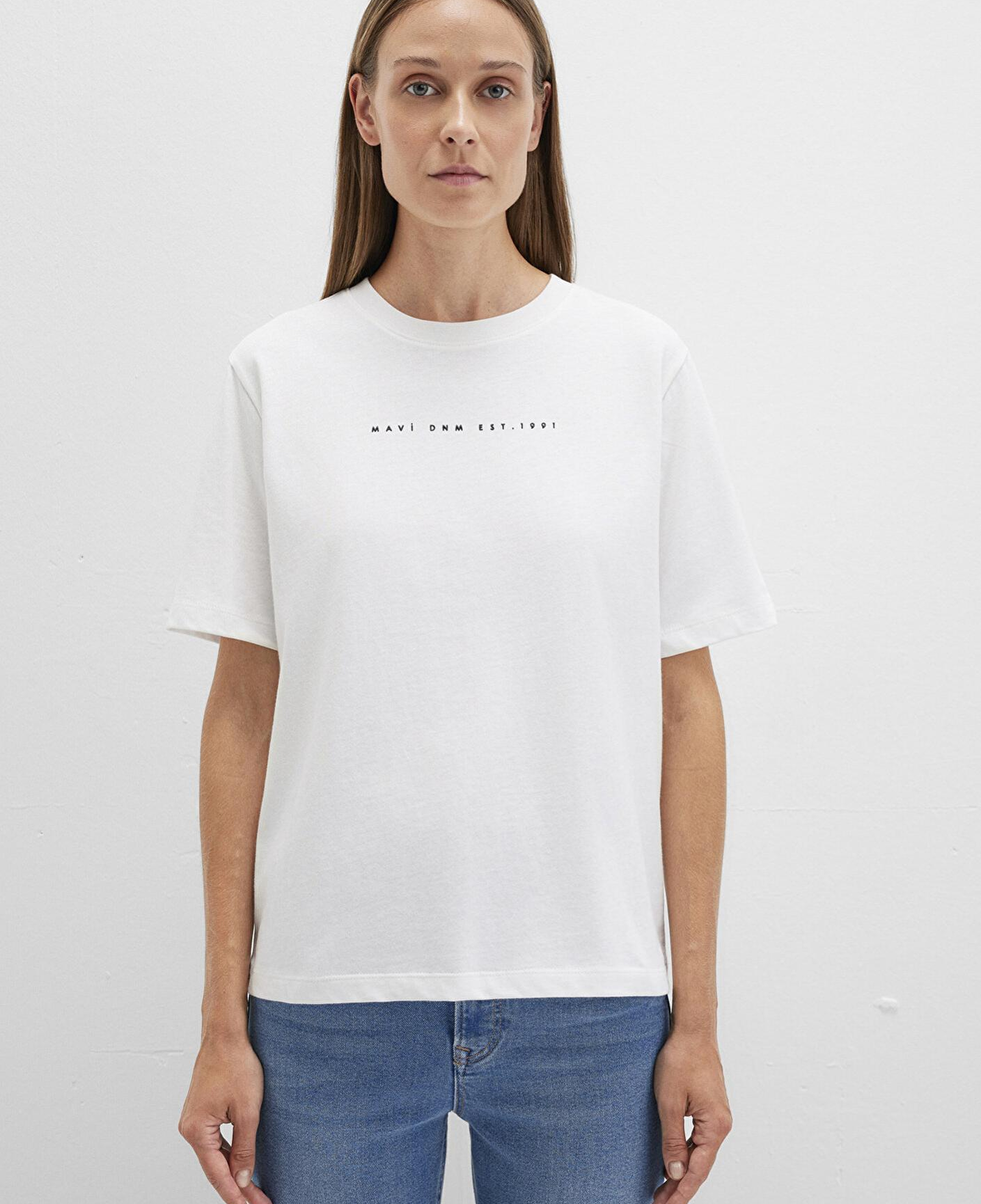 Mavi Mavi Baskılı Ekru Tişört Regular Fit / Normal Kesim 1613147-70057