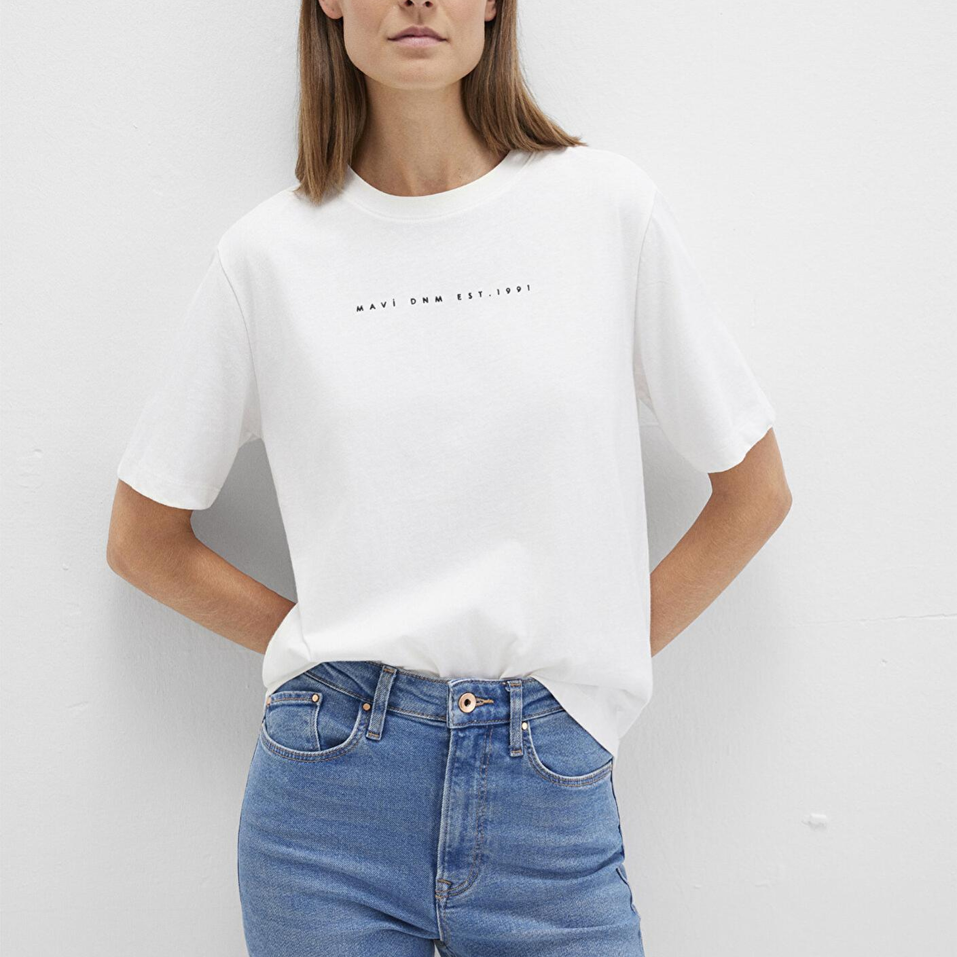 Mavi Mavi Baskılı Ekru Tişört Regular Fit / Normal Kesim 1613147-70057