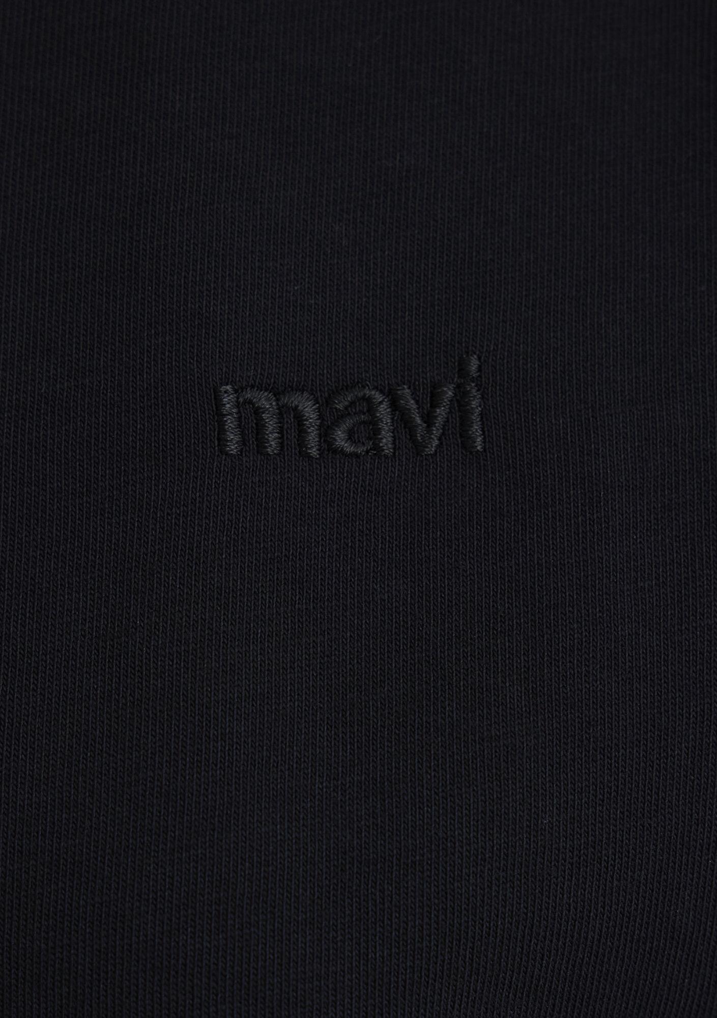 Mavi Mavi Nakışlı Siyah Basic Tişört Loose Fit / Bol Rahat Kesim 1613225-900