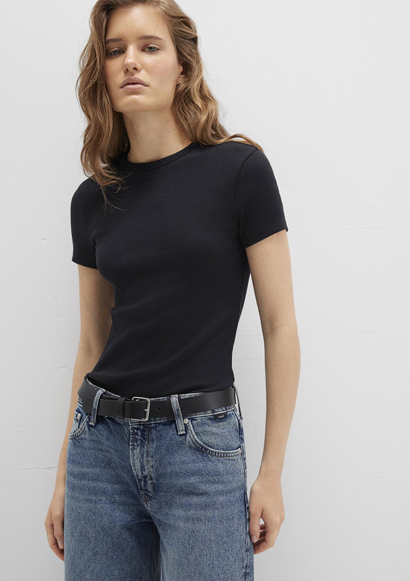 Mavi Siyah Basic Tişört Fitted / Vücuda Oturan Kesim 1613081-900