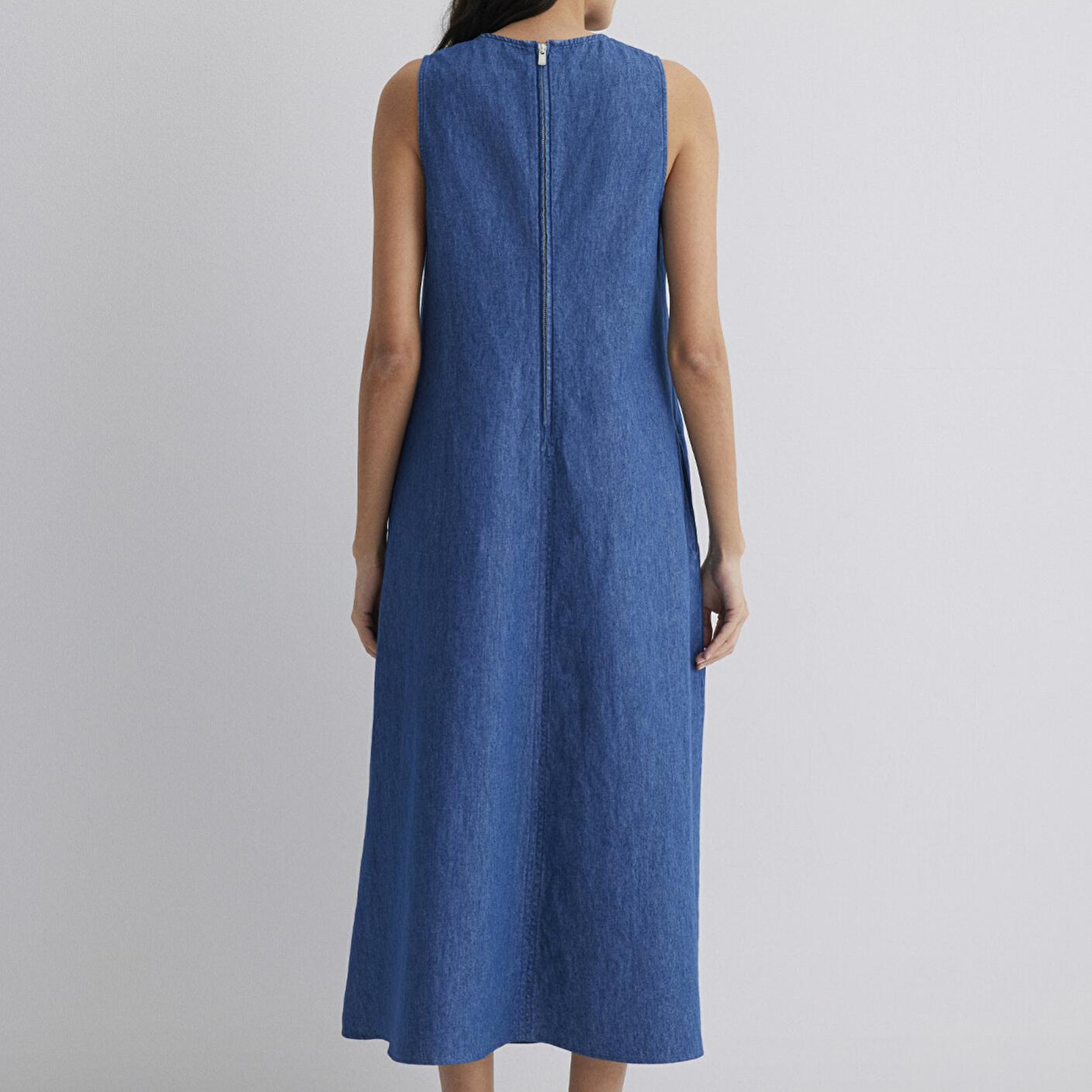 Mavi Keten Karışımlı Indigo Elbise 1310668-82052