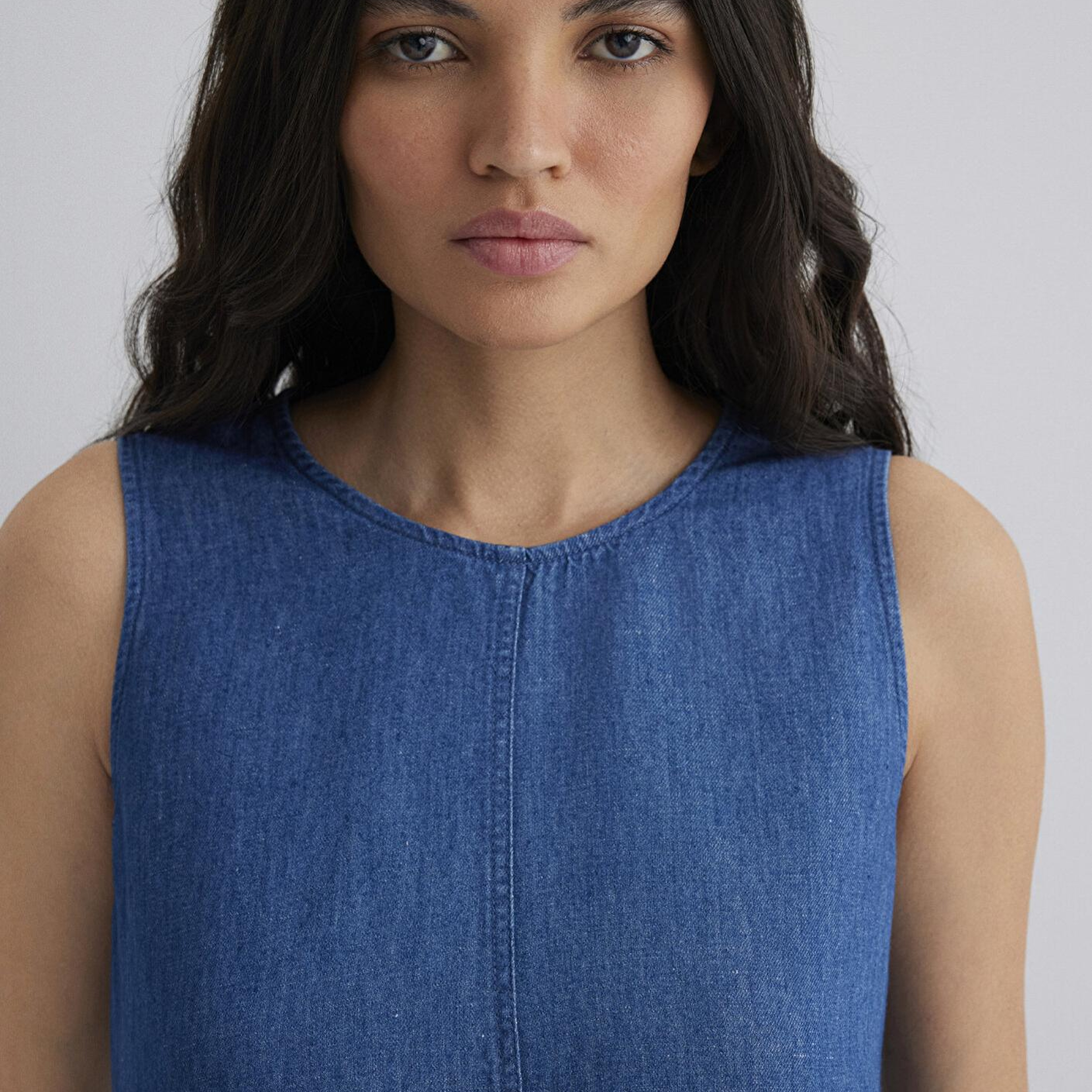 Mavi Keten Karışımlı Indigo Elbise 1310668-82052