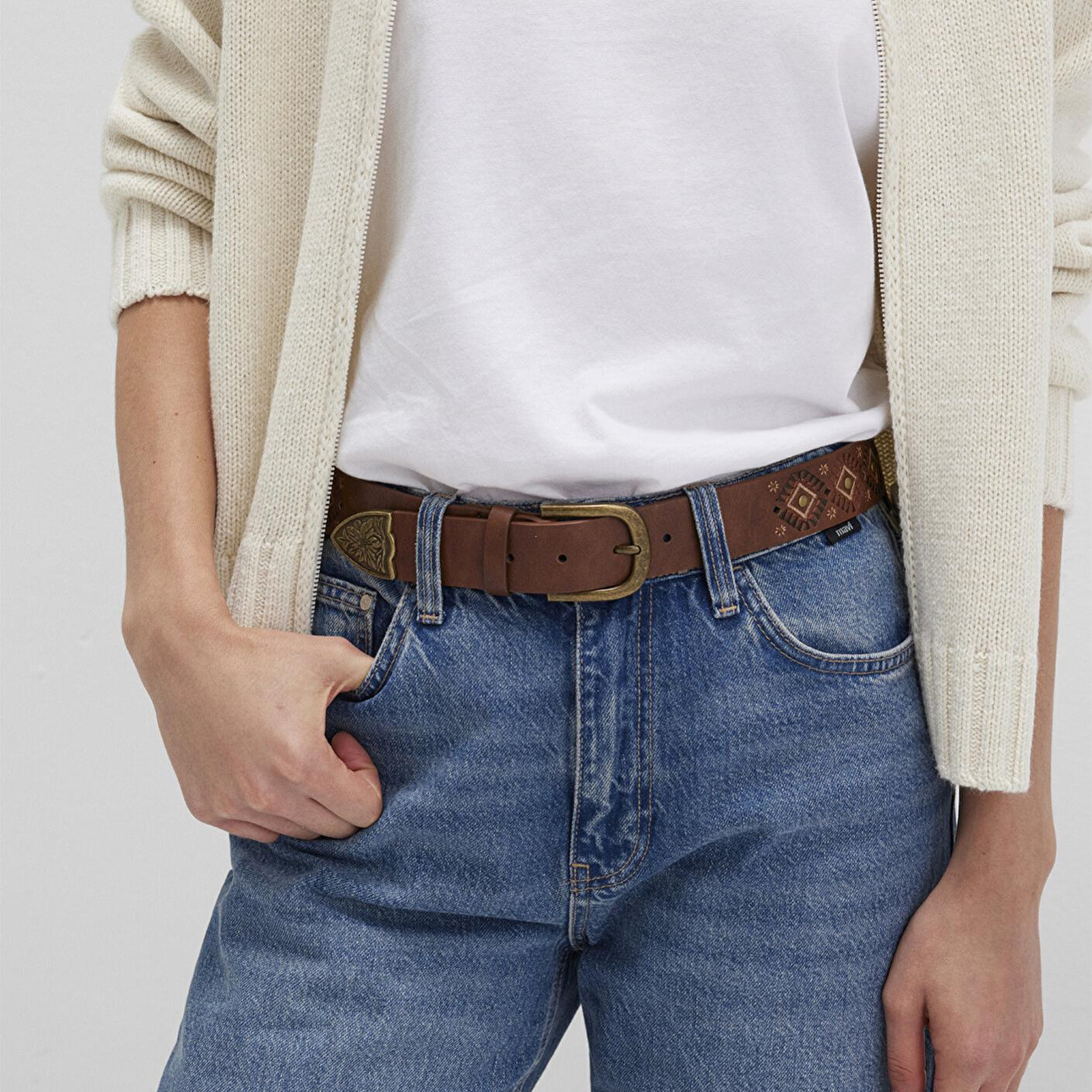 Mavi Kahverengi Suni Deri Kemer 1913293-70280