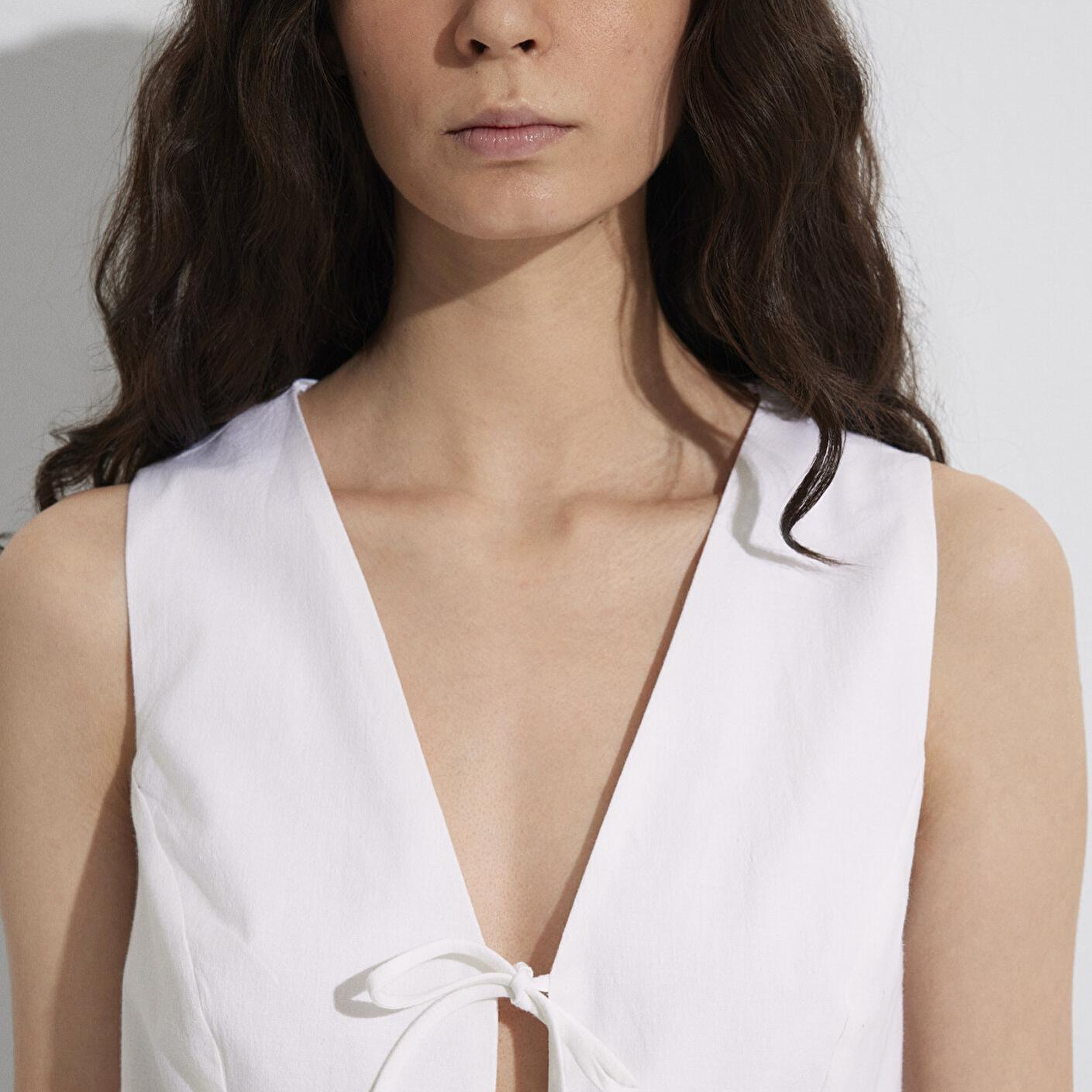 Mavi Ekru Keten Karışımlı Bluz 1211103-70057